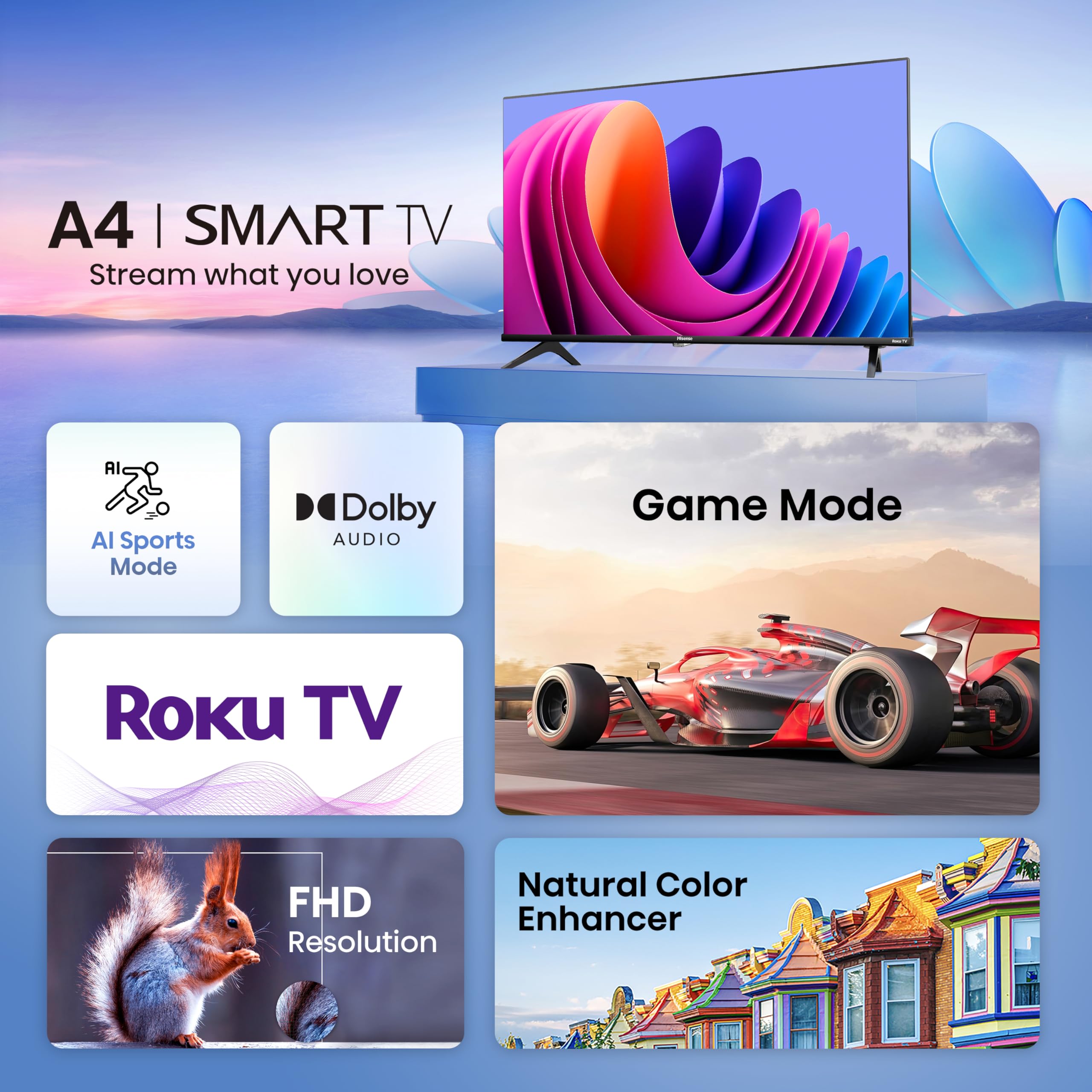 Hisense 32 Inch Smart Roku TV with Dolby Audio