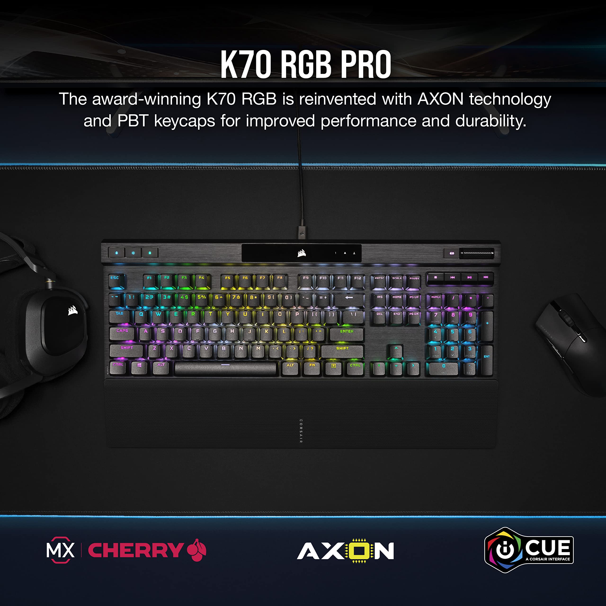 Corsair K70 RGB Pro Mechanical Gaming Keyboard With Hyper Polling