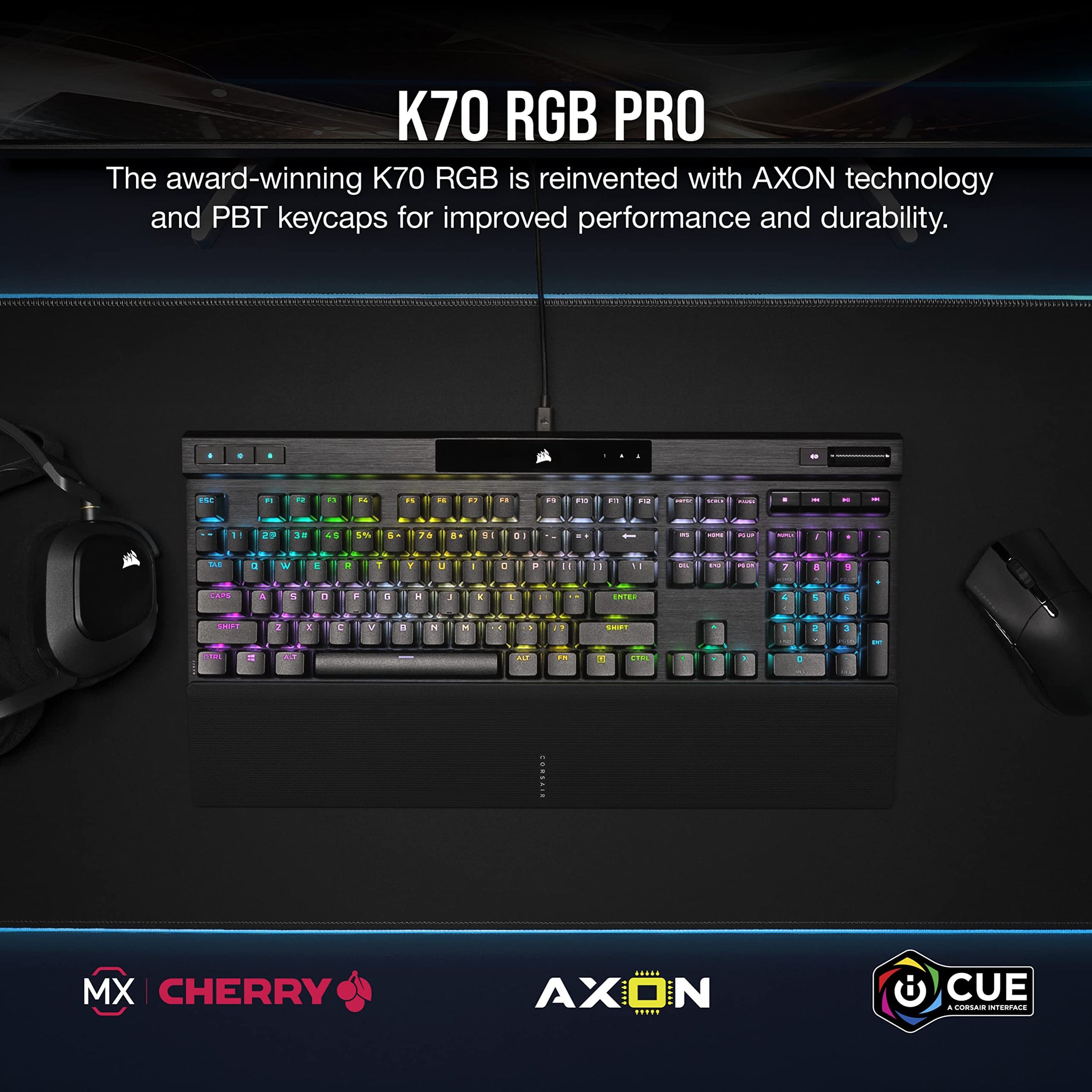 Corsair K70 RGB Pro Mechanical Gaming Keyboard With Hyper Polling