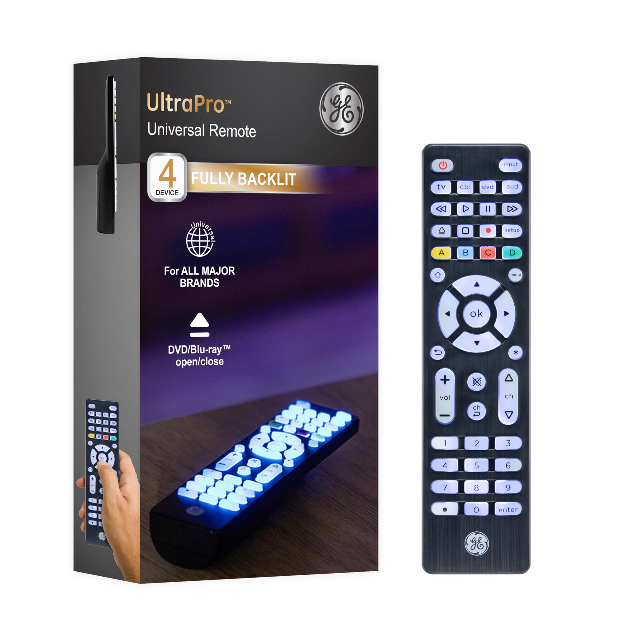 GE 4 Device Universal Remote with Backlit Buttons