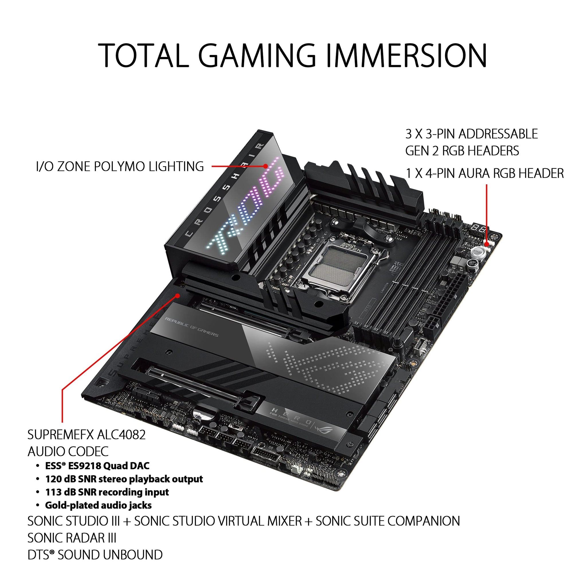 ASUS ROG Crosshair X870E Hero Motherboard with AI Overclocking