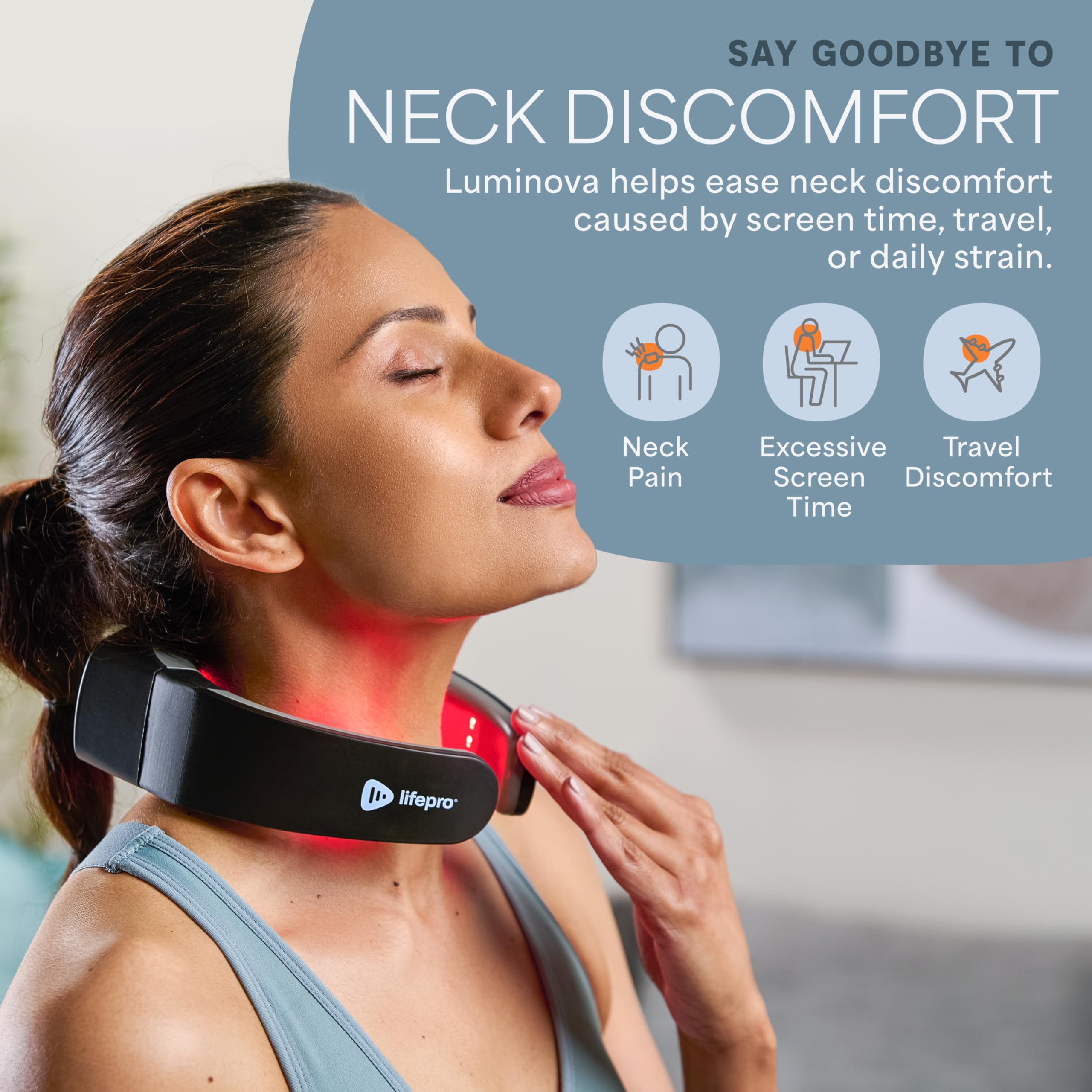 Compact Rechargeable Red Light Therapy Neck Device