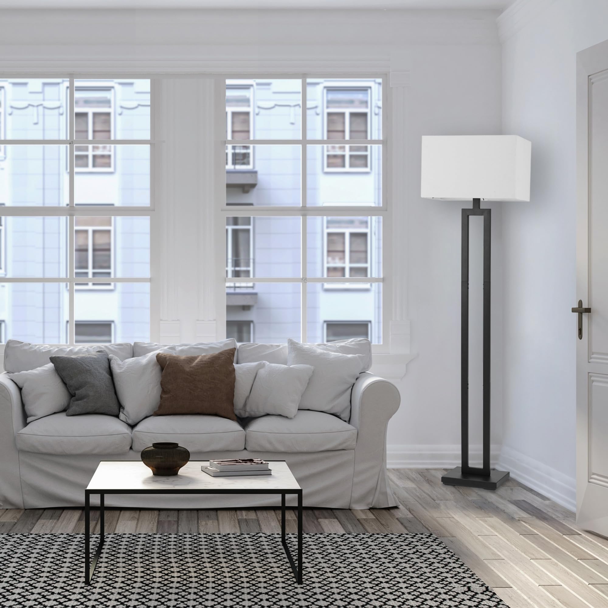 Modern 58 Inch Floor Lamp with Geometric Design