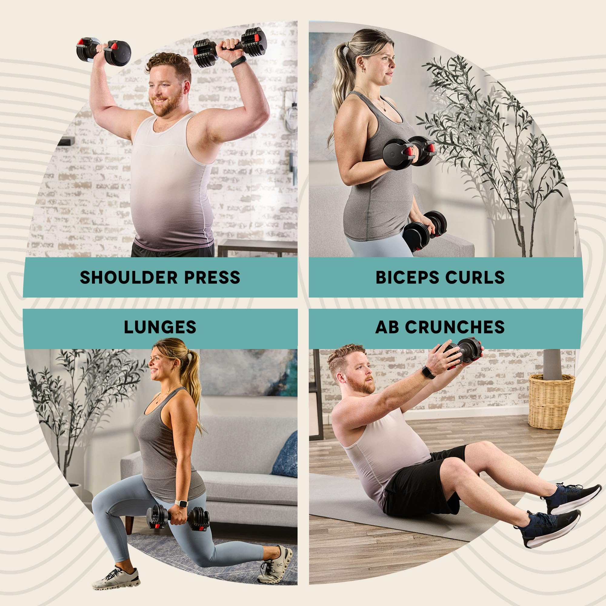 Adjustable Dumbbells Set with Rack for Home Gym