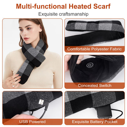 Heated Scarf for Women and Men Neck Warmer with Power Bank
