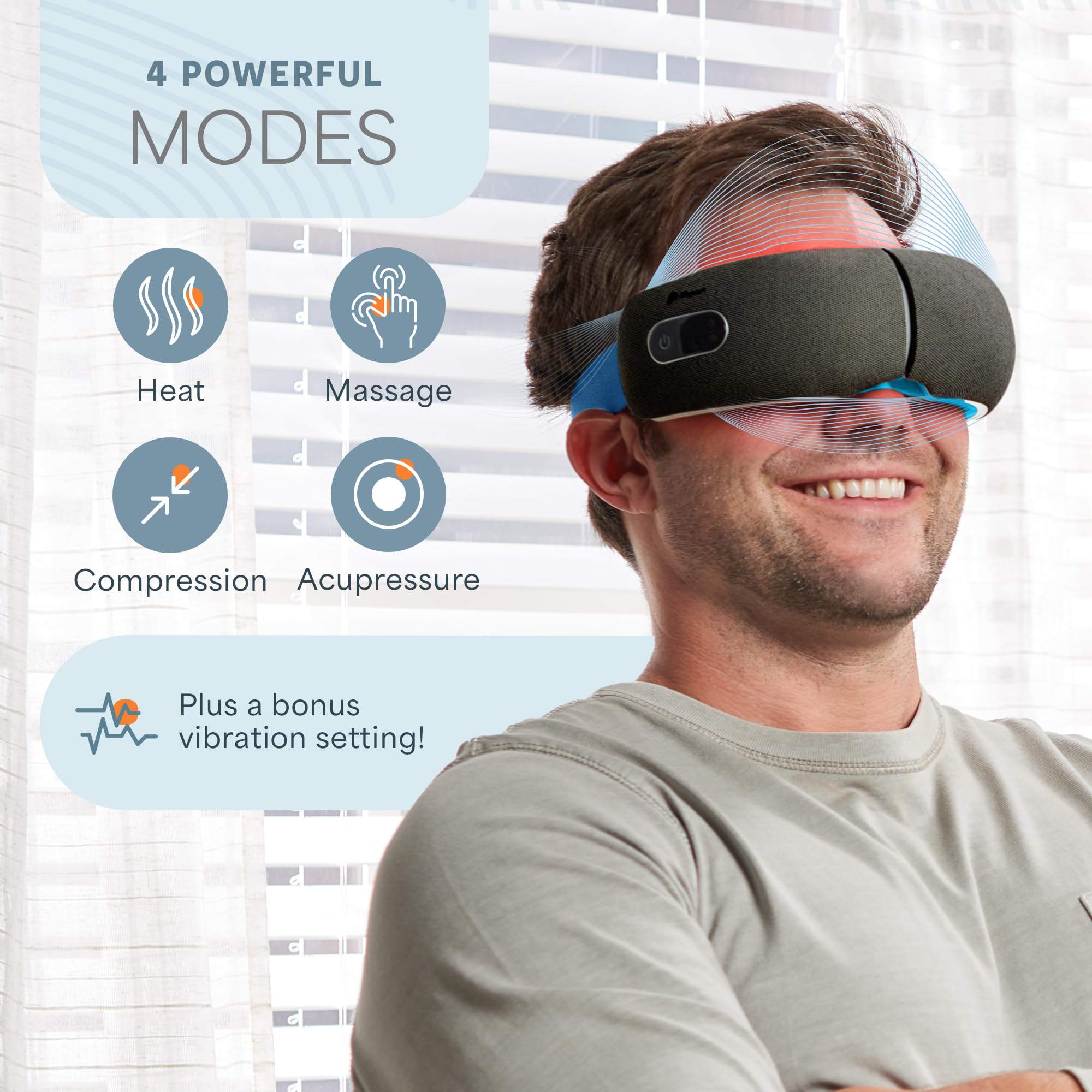 Portable Eye Massager with Heat and Vibration for Relief