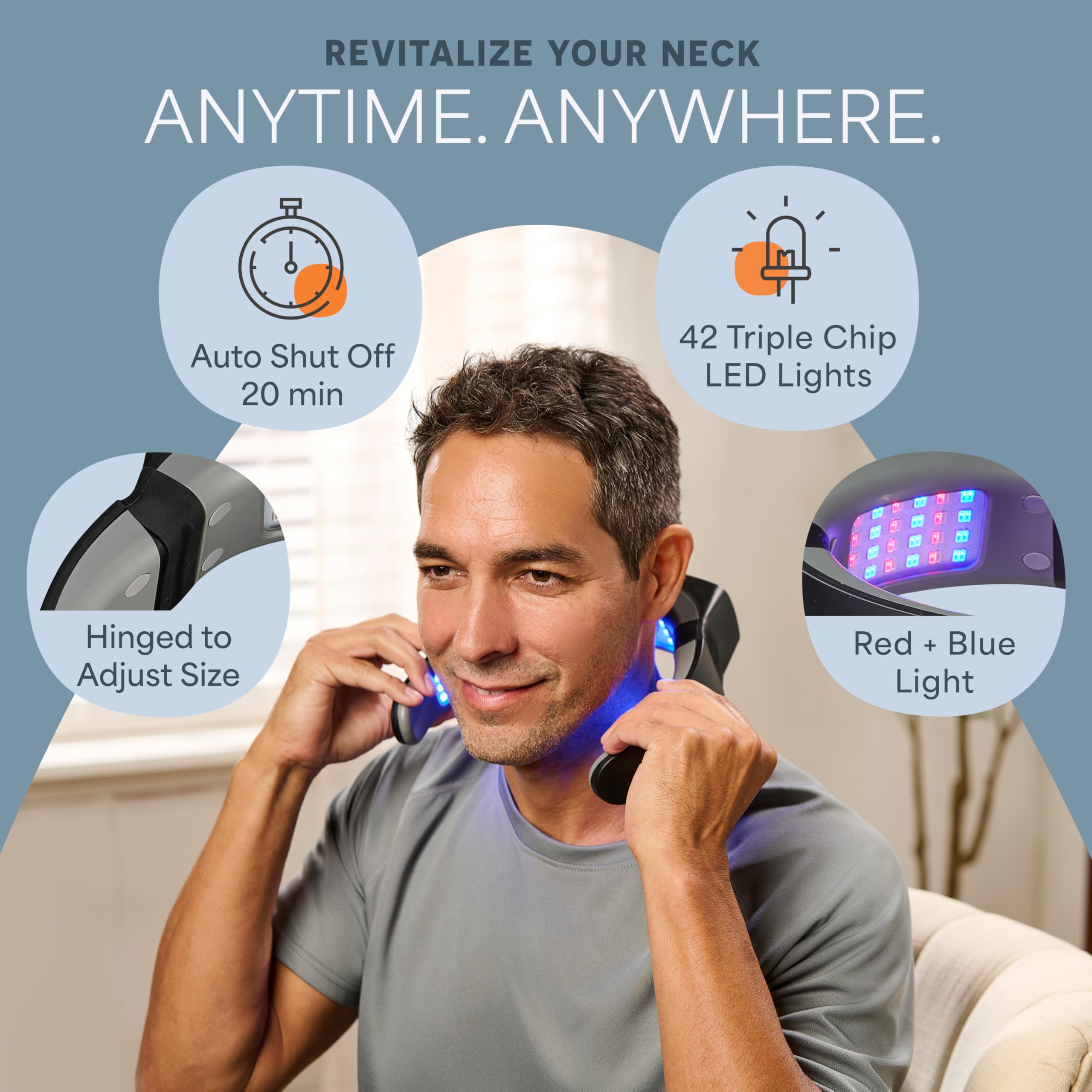 Compact Rechargeable Red Light Therapy Neck Device