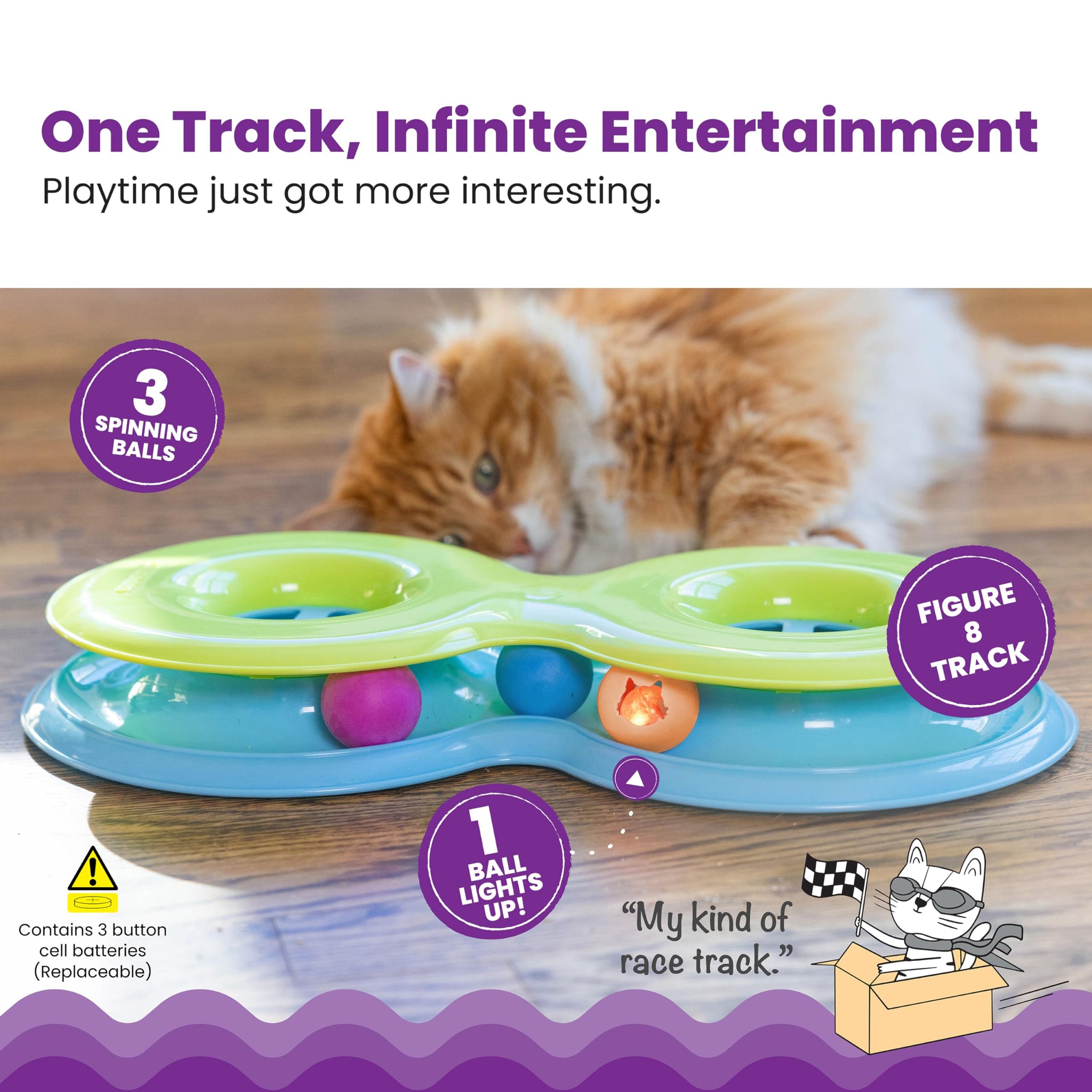 Interactive Three Level Cat Track Toy for Endless Fun