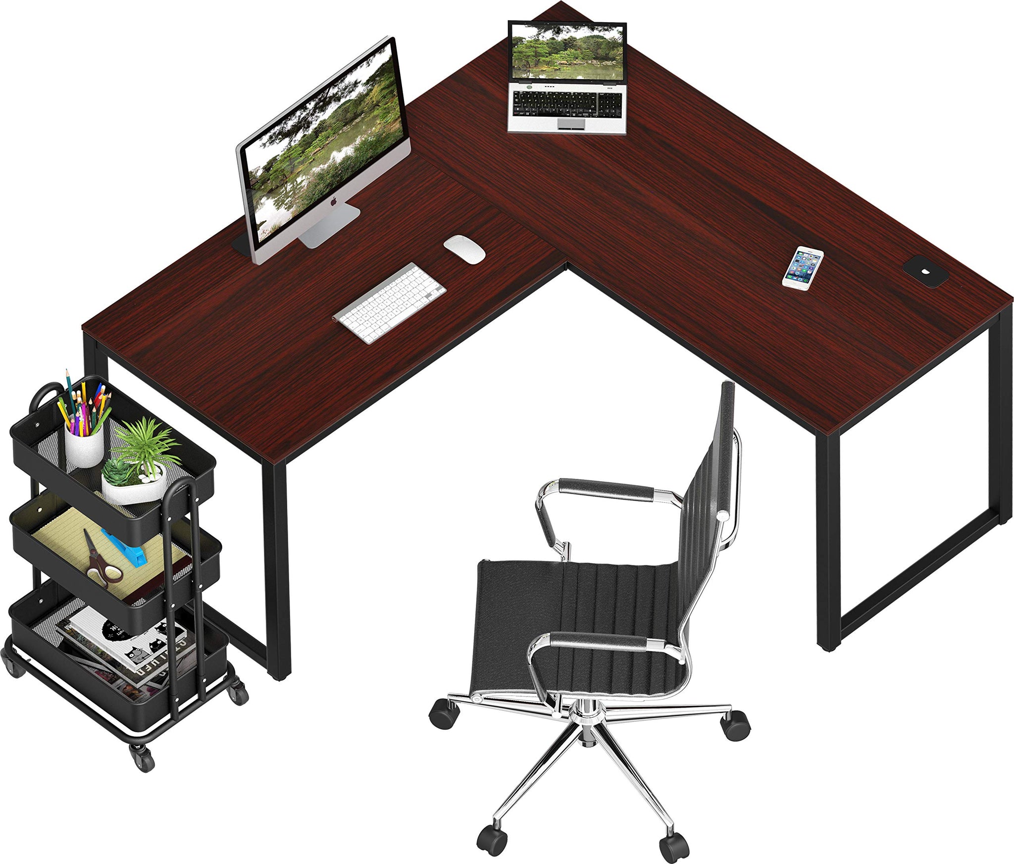 Commercial-Grade L-Shape Corner Desk for Efficient Workspaces
