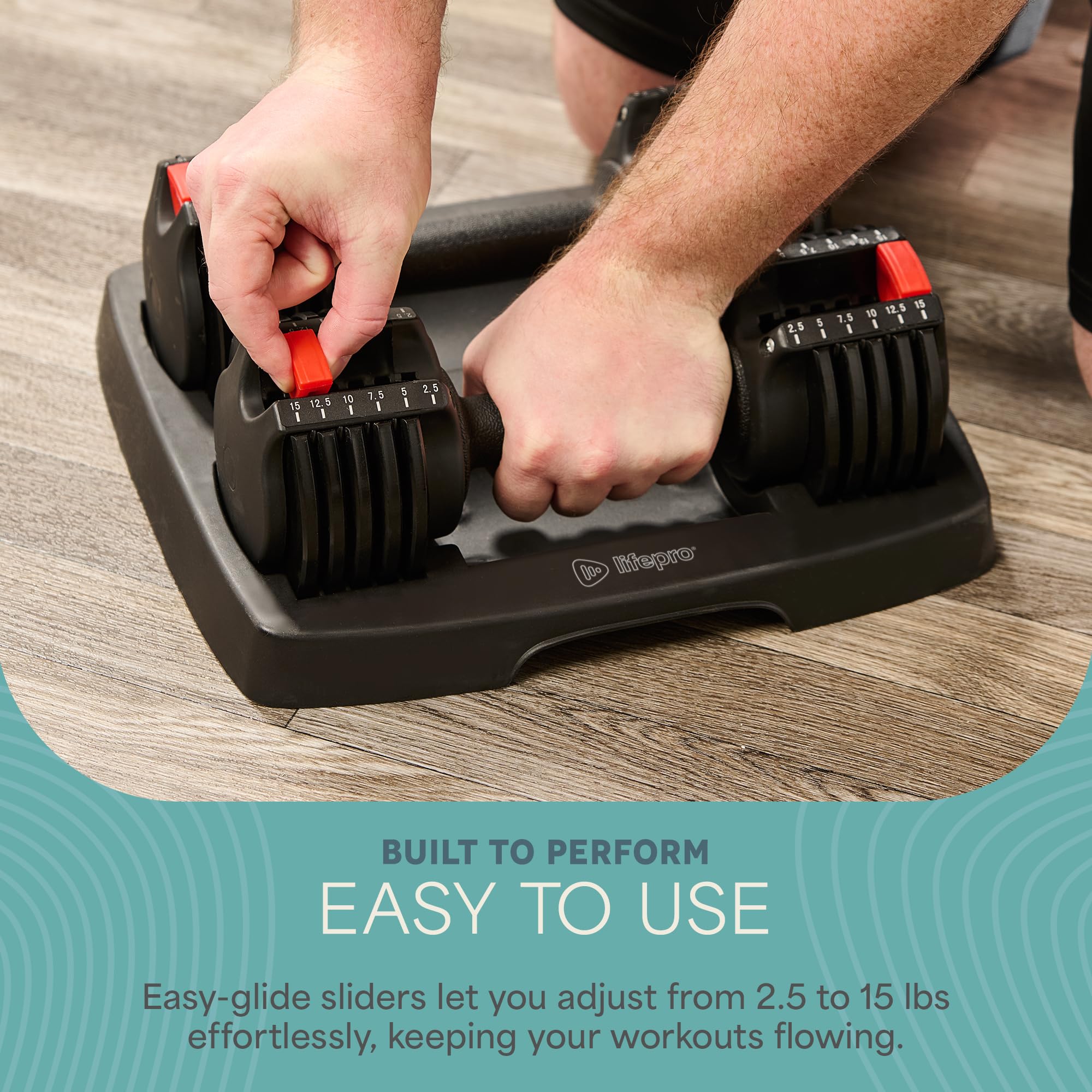 Adjustable Dumbbells Set with Rack for Home Gym