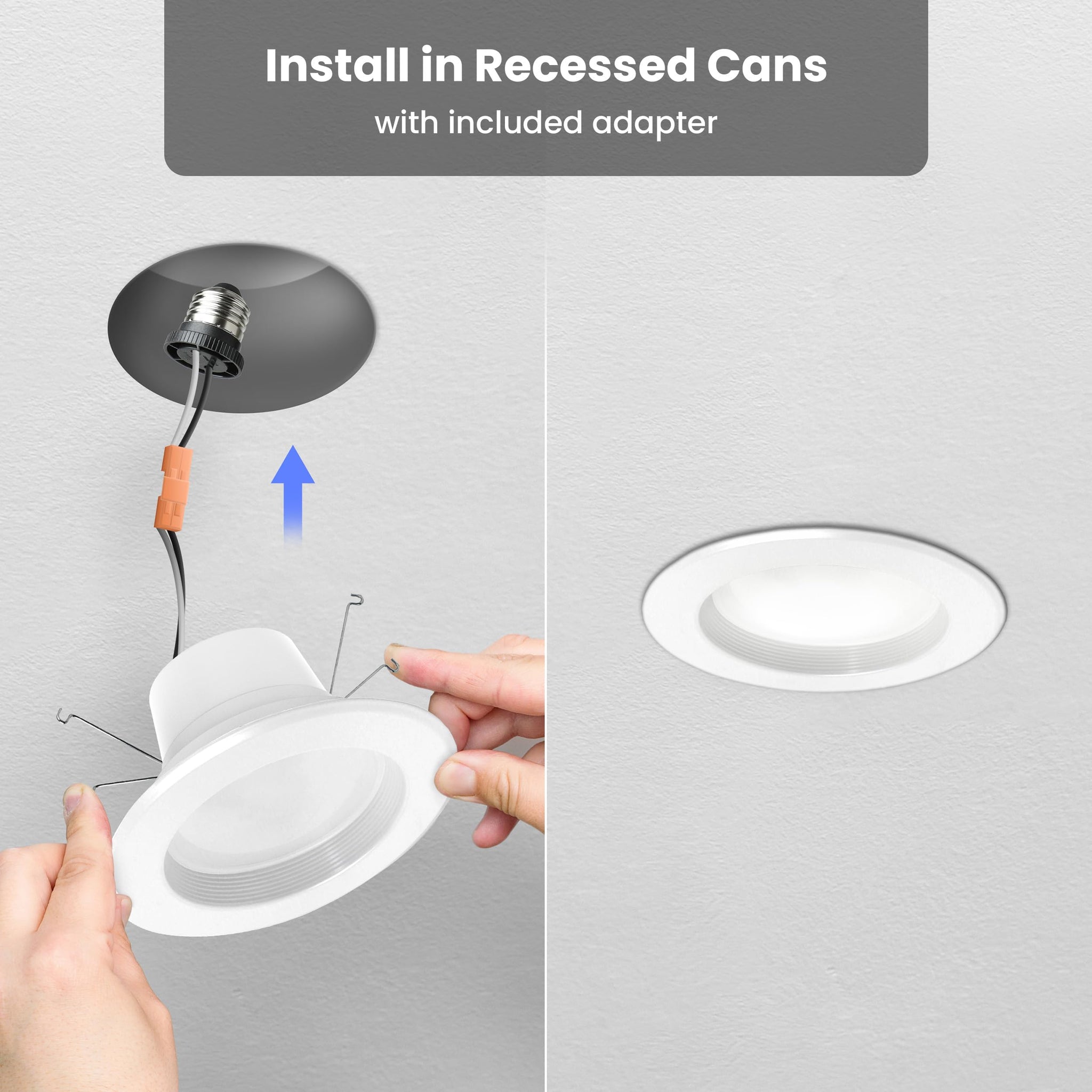 Energy Efficient LED Downlight Retrofit Kit with Adjustable Trim