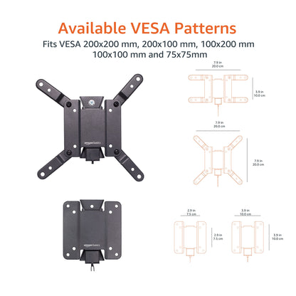 Amazon Basics Full Motion Wall Mount for 26 to 55 TVs Black