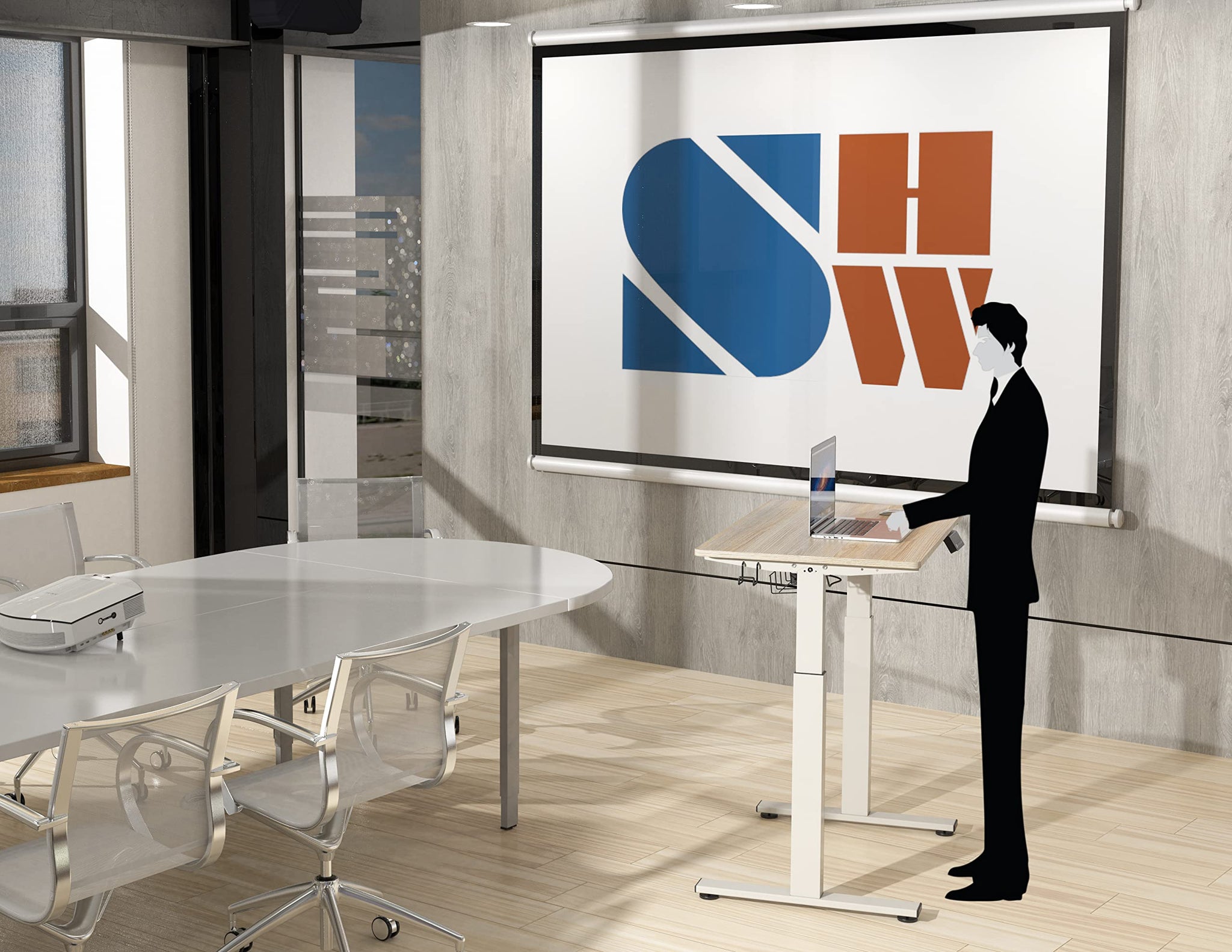 Height Adjustable Standing Desk with Memory Preset Feature