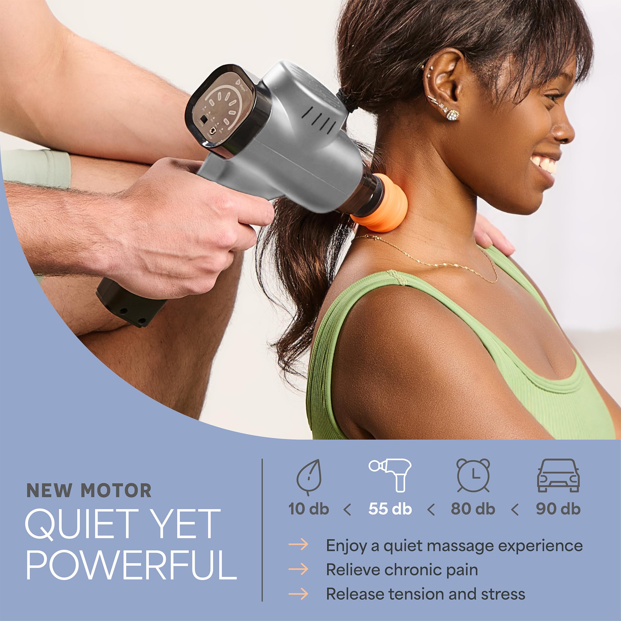 LifePro Deep Tissue Massage Gun with Multiple Heads