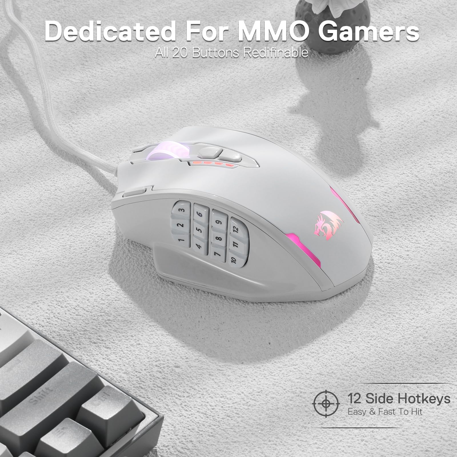 Redragon M908 RGB Gaming Mouse with 12 Programmable Buttons