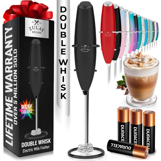 Zulay Milk Frother Wand Handheld Electric Whisk For Coffee