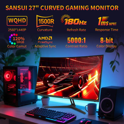 Sansui 24 Inch Eye Care Monitor With HDMI And VGA Ports