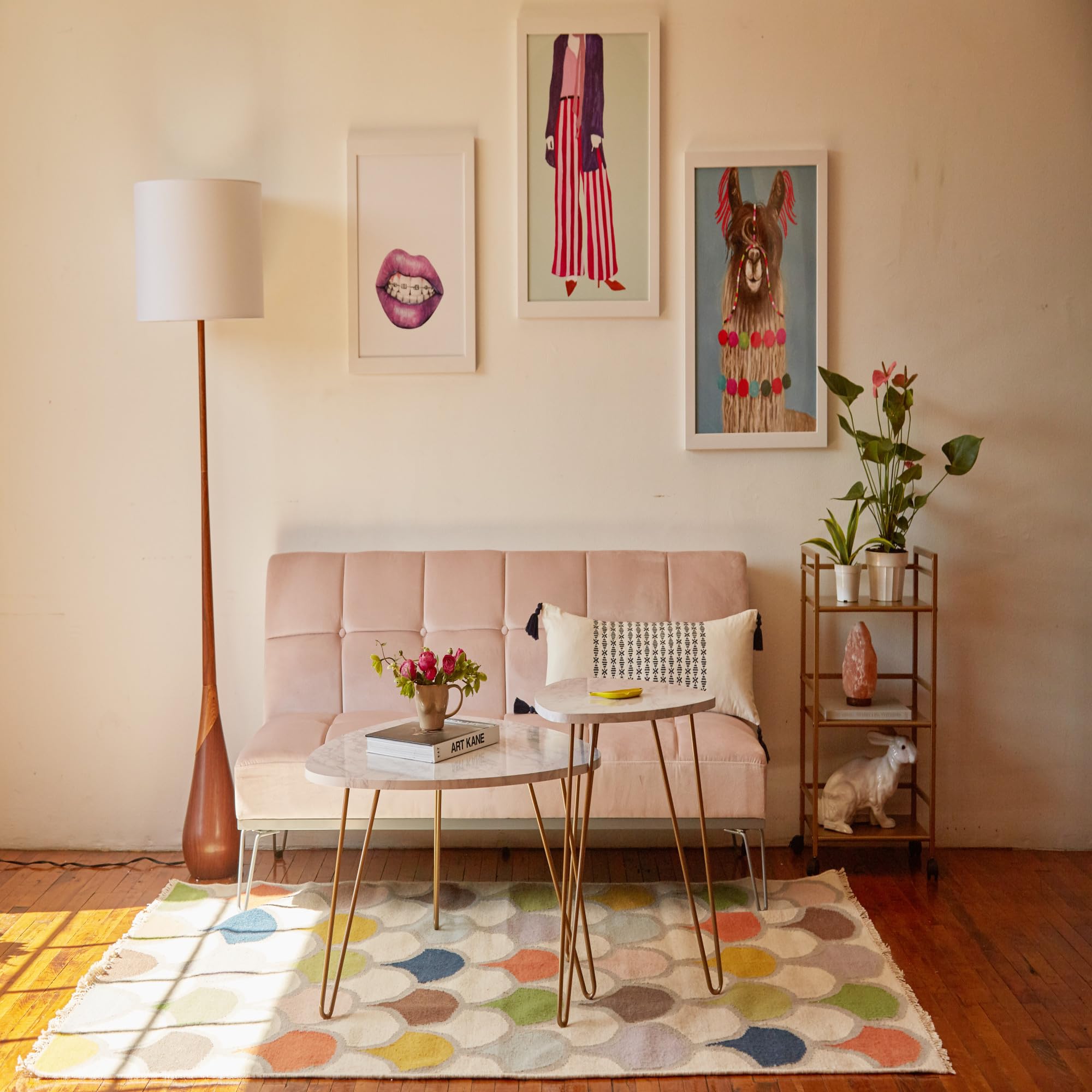 Modern 70 Inch Floor Lamp with Soft White Shade