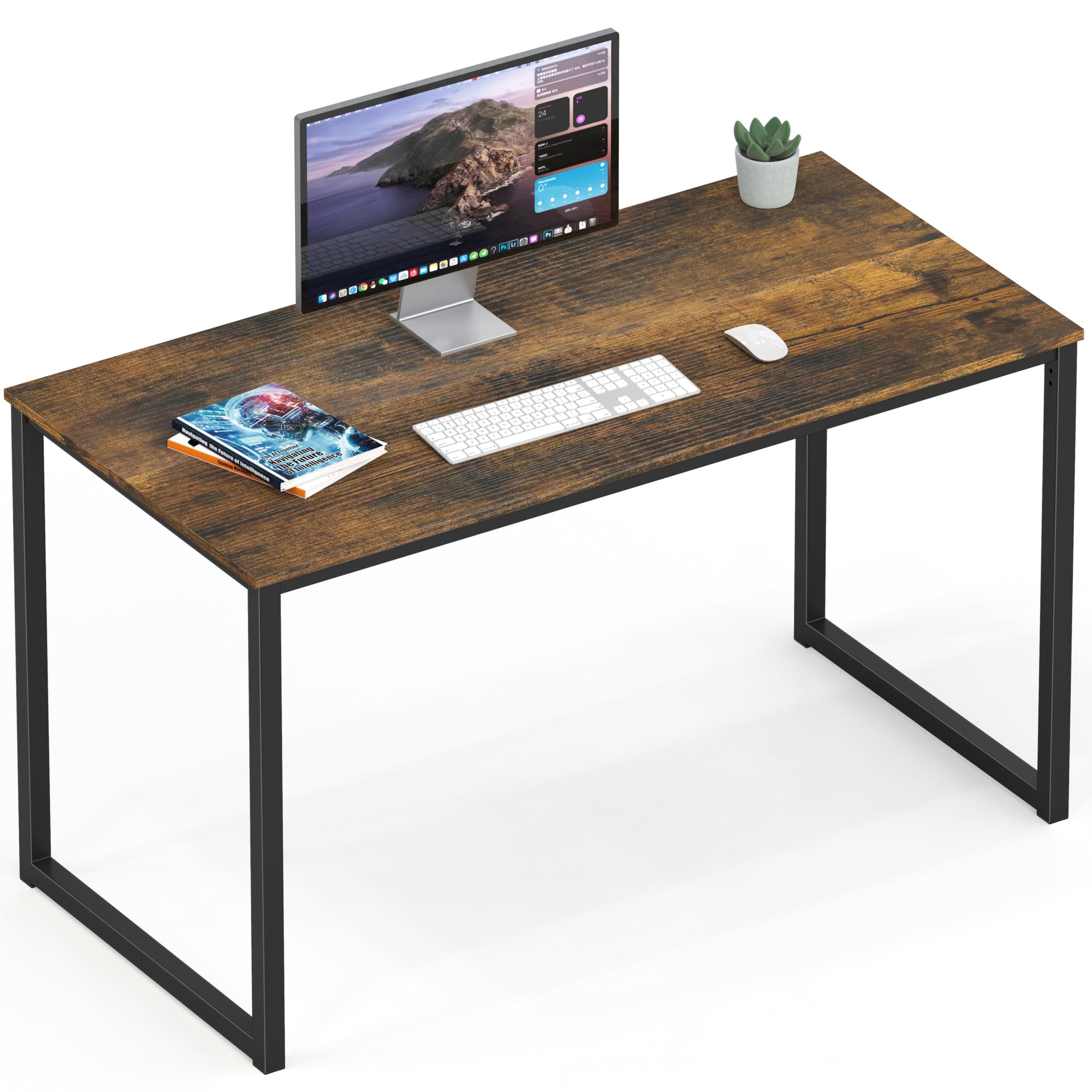 SHW 48 Inch Black Home Office Computer Desk