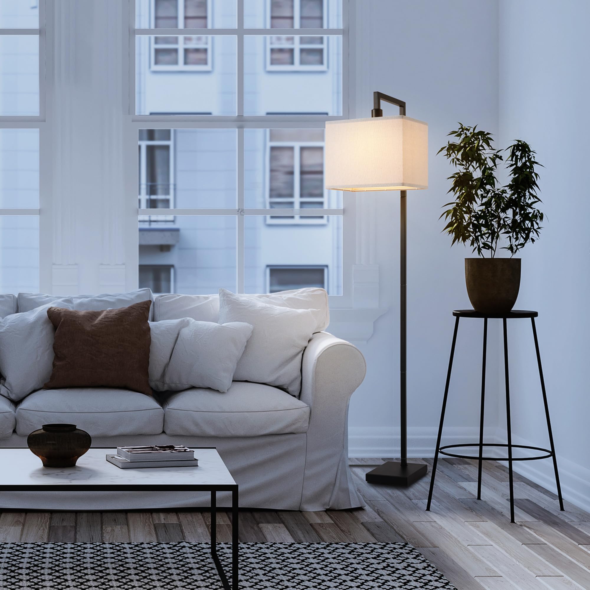 Modern 58 Inch Floor Lamp with Geometric Design