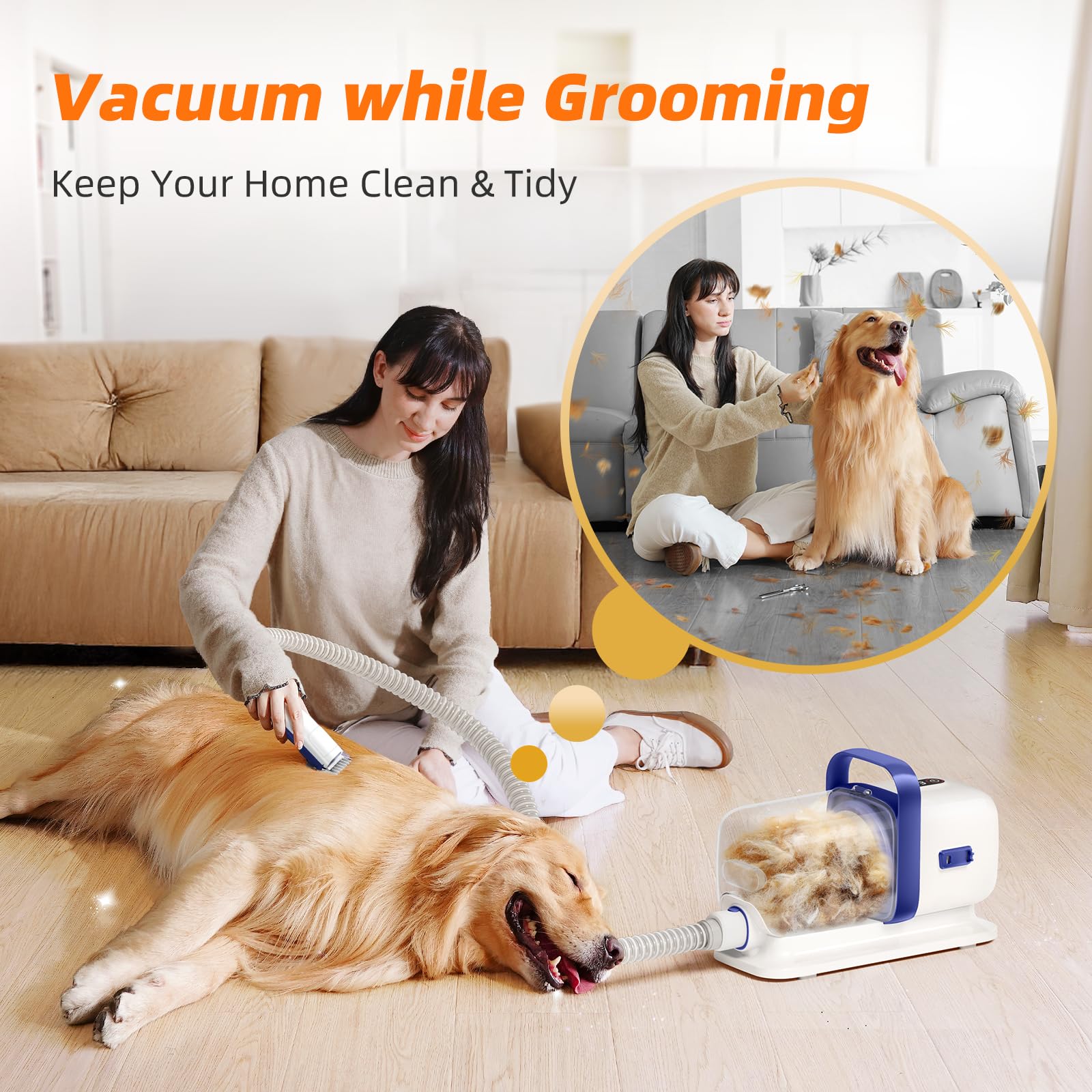 Dog Grooming Kit With Vacuum For Easy Cleanup