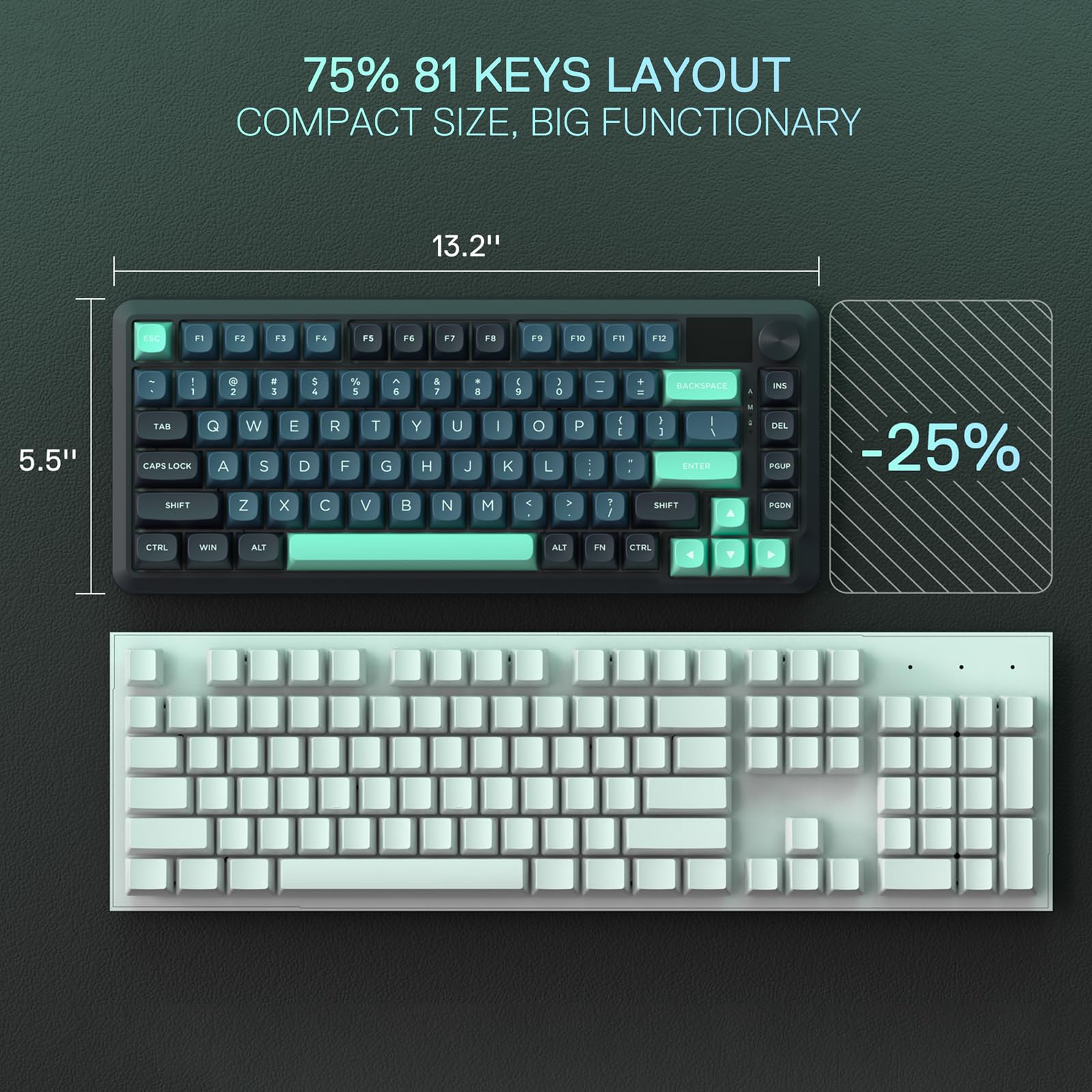 Redragon K673 Pro Wireless RGB Gaming Keyboard with Custom Knob