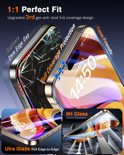 LK 2 Tempered Glass Screen Protector For iPhone 17 Pro Max