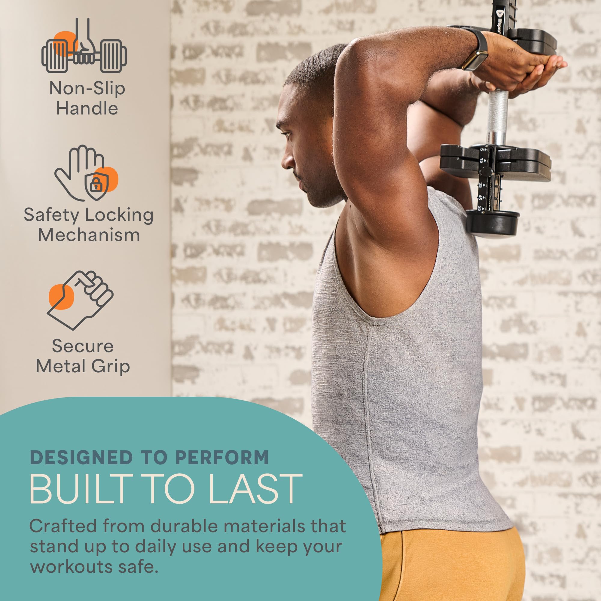 Adjustable Dumbbells Set with Rack for Home Gym