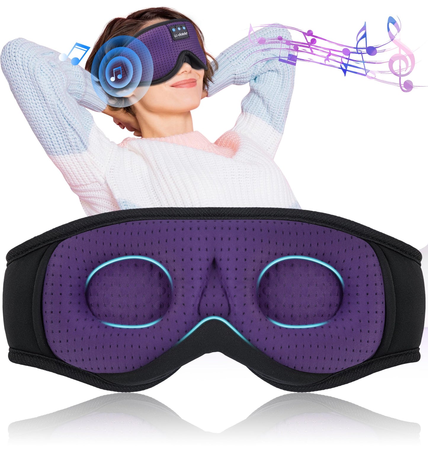 Sleep Headphones Bluetooth Eye Mask for Side Sleepers