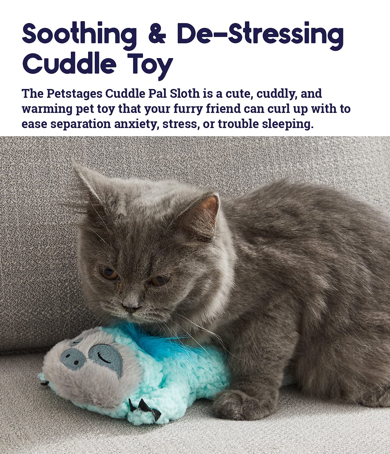 Calming Cat Toy with Purring Sound for Stress Relief