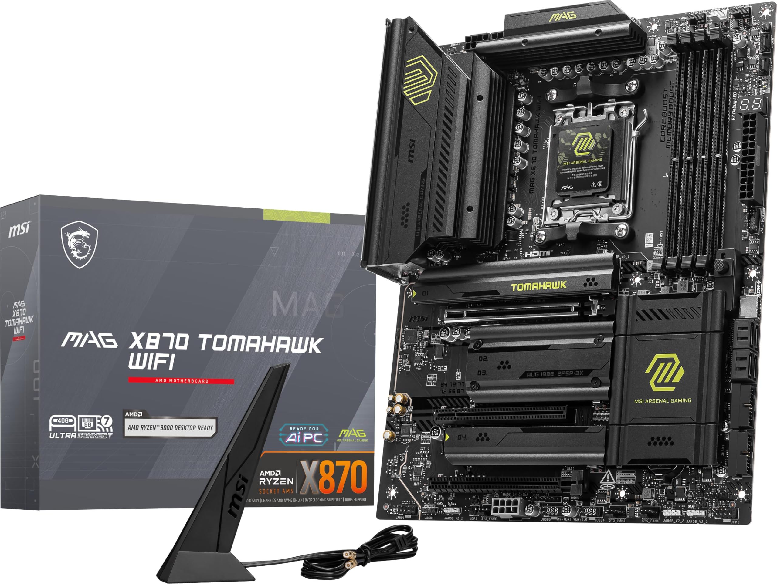 MSI MAG X870 Tomahawk WiFi Gaming Motherboard for AMD Ryzen