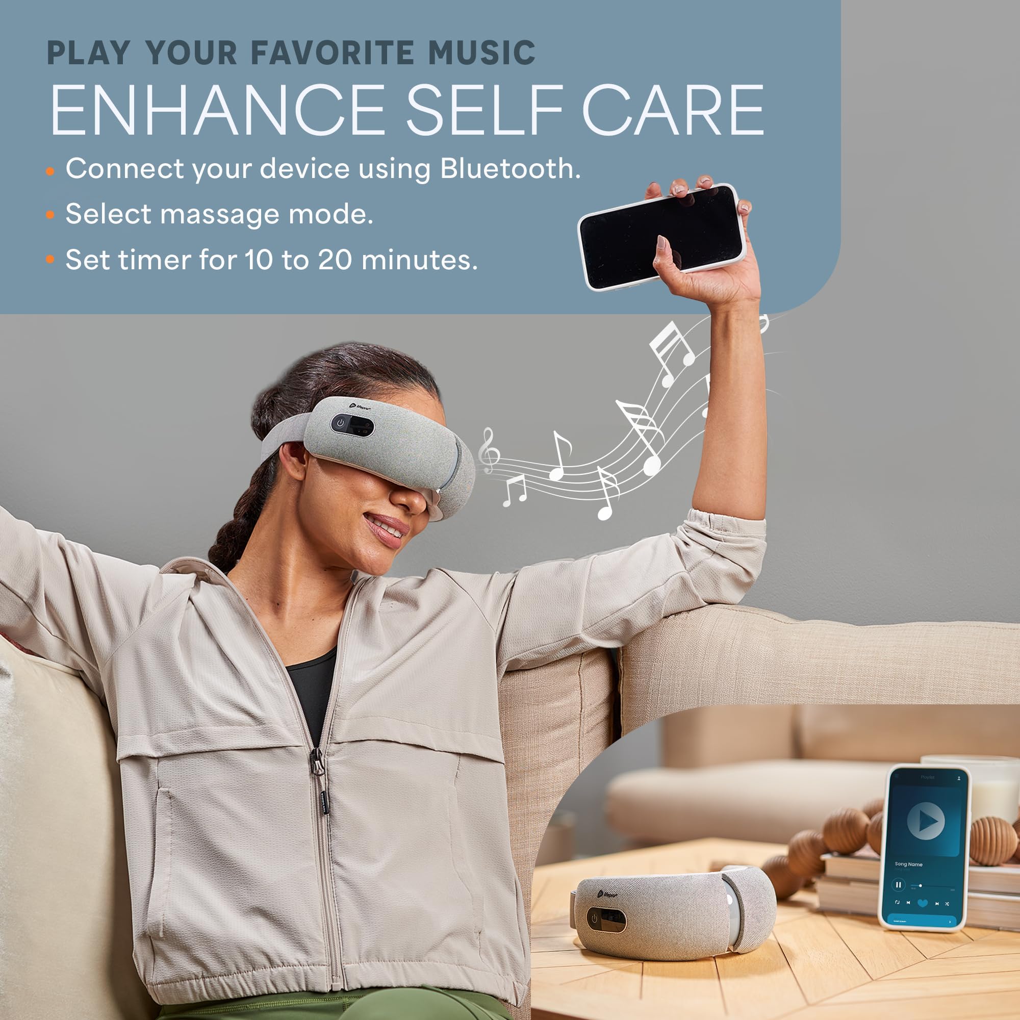 Portable Eye Massager with Heat and Vibration for Relief