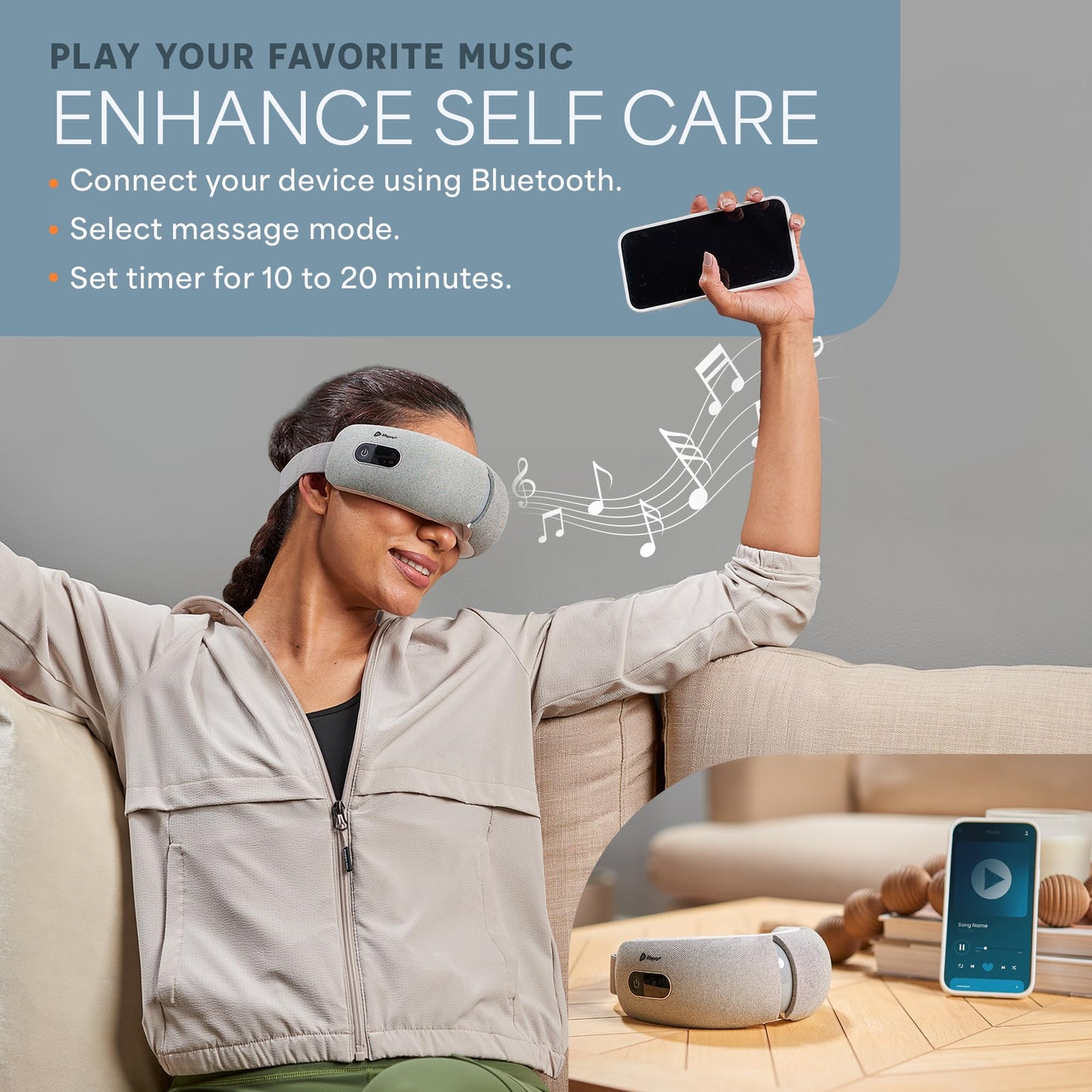 Portable Eye Massager with Heat and Vibration for Relief