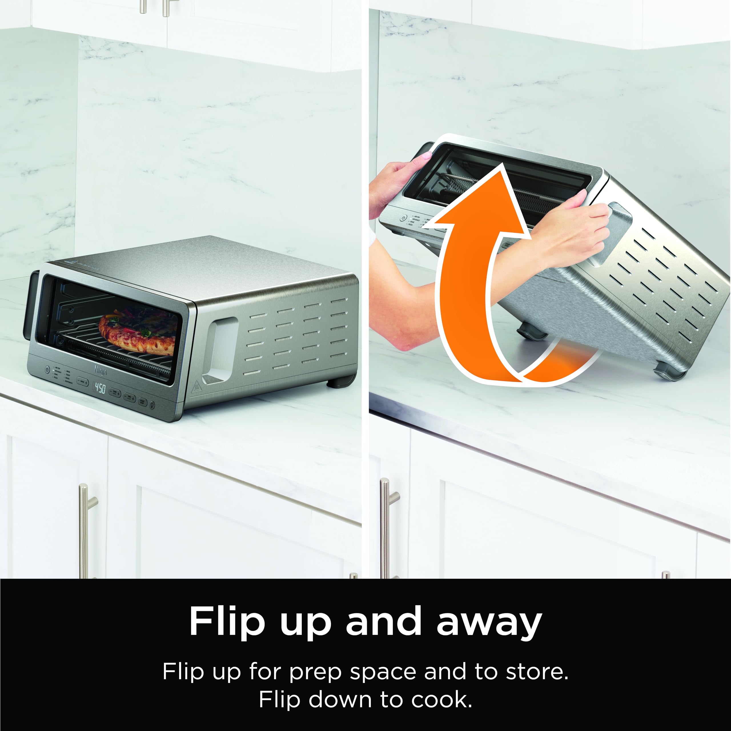 Ninja Flip Toaster Oven and Air Fryer Space Saving Design