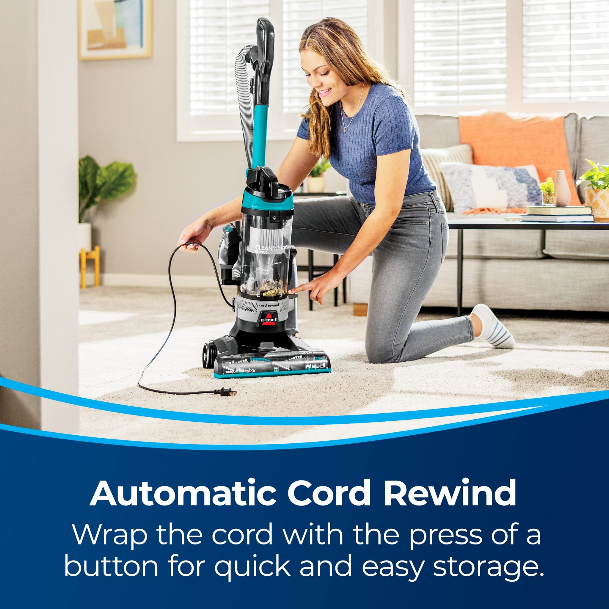 Bissell CleanView Rewind Vacuum with OnePass Technology