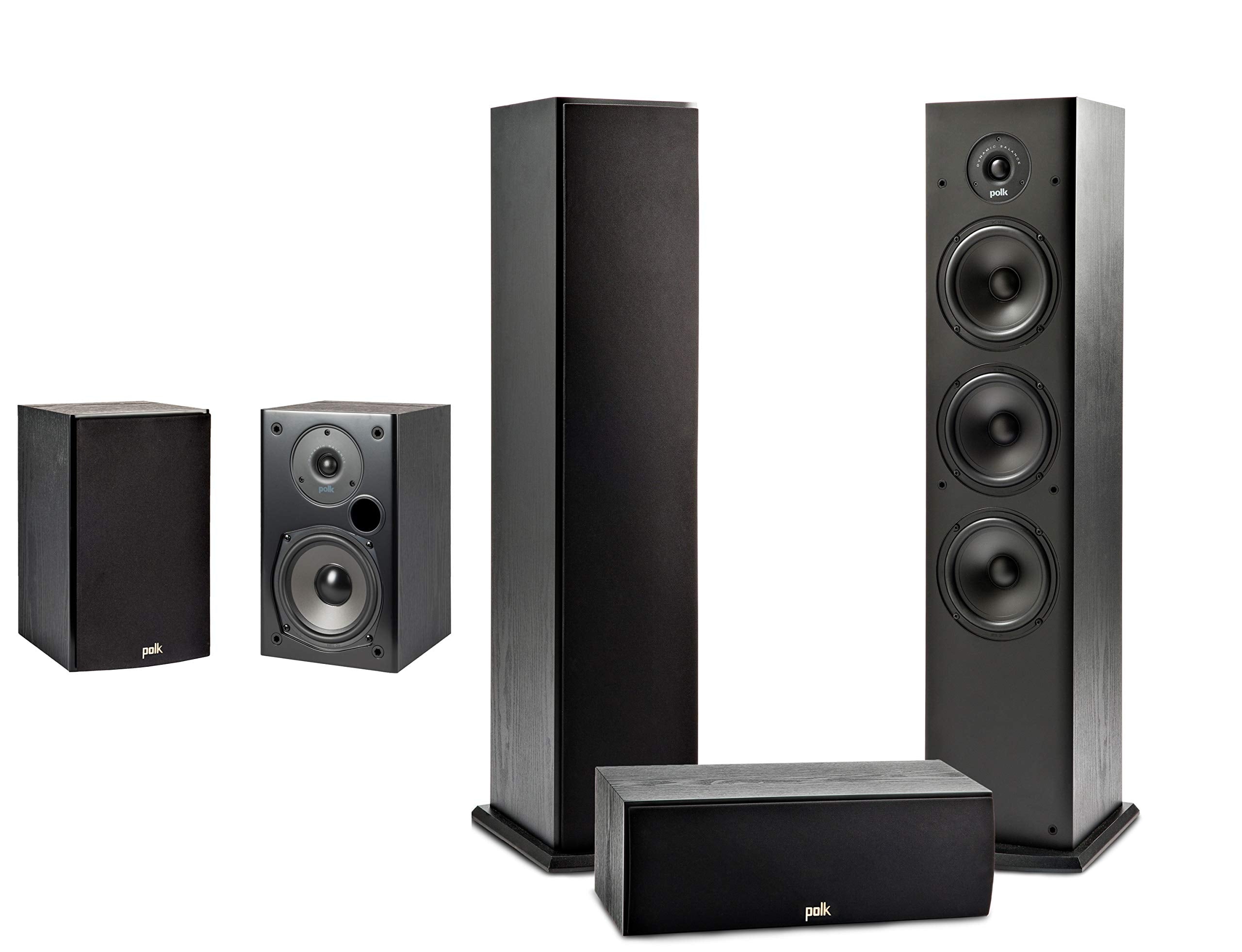 Polk Audio T15 Bookshelf Speakers with Deep Bass Sound
