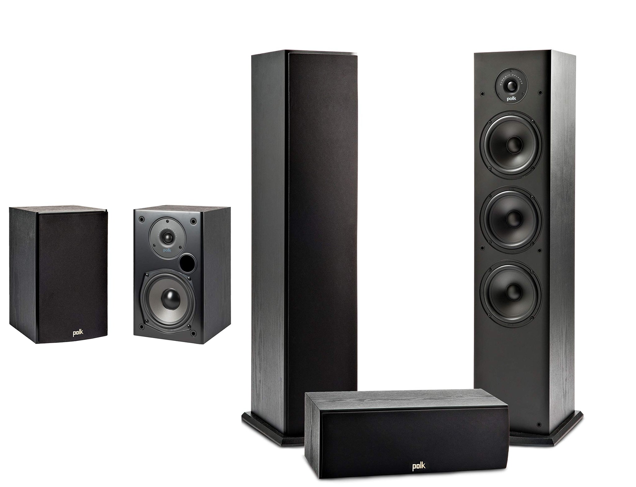 Polk Audio T15 Bookshelf Speakers with Deep Bass Sound