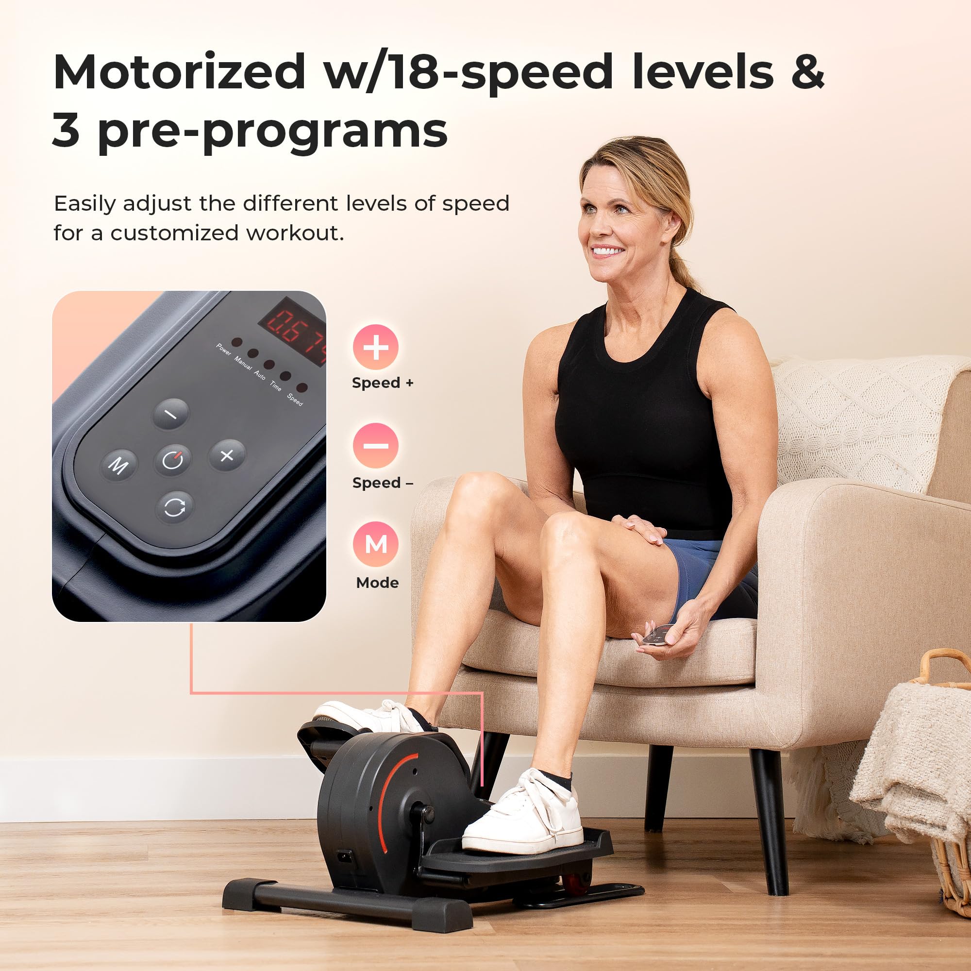 Portable Under Desk Elliptical Exerciser for Seniors