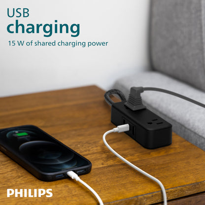 Philips Power Strip Surge Protector With Braided Cord