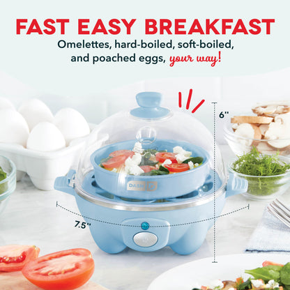 Dash Rapid Egg Cooker 6 Egg Capacity Auto Shut Off Aqua