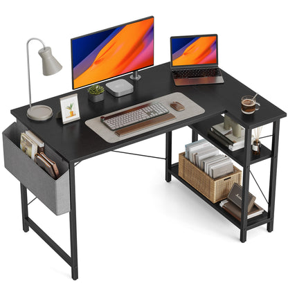 CubiCubi L Shaped Desk with Reversible Storage Options