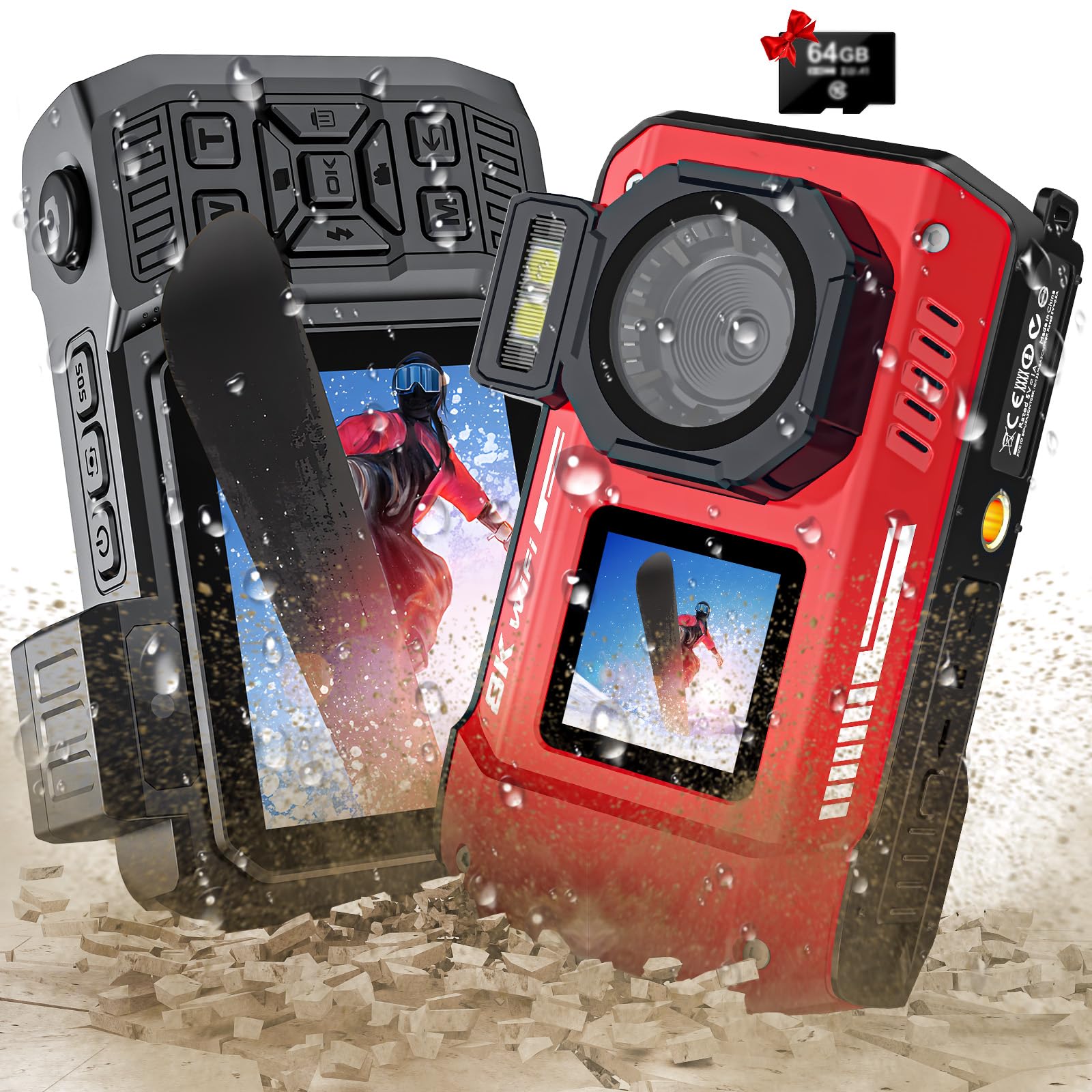 Rugged Waterproof 8K UHD Digital Camera for Snorkeling