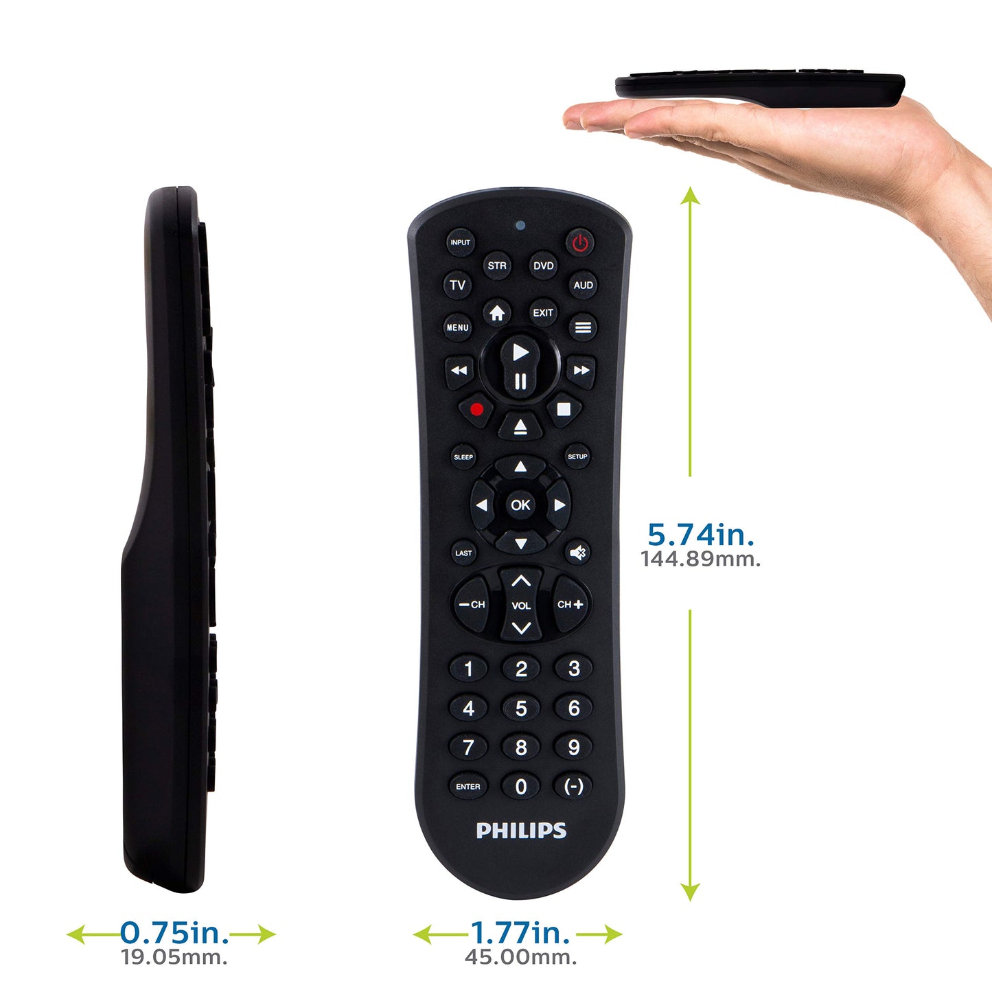 Philips Backlit Universal Remote Control for Smart TVs