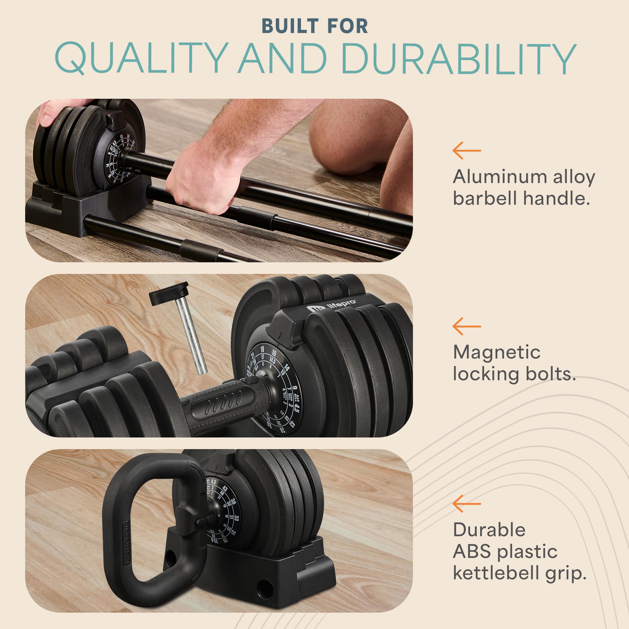 Adjustable Dumbbells Set with Rack for Home Gym