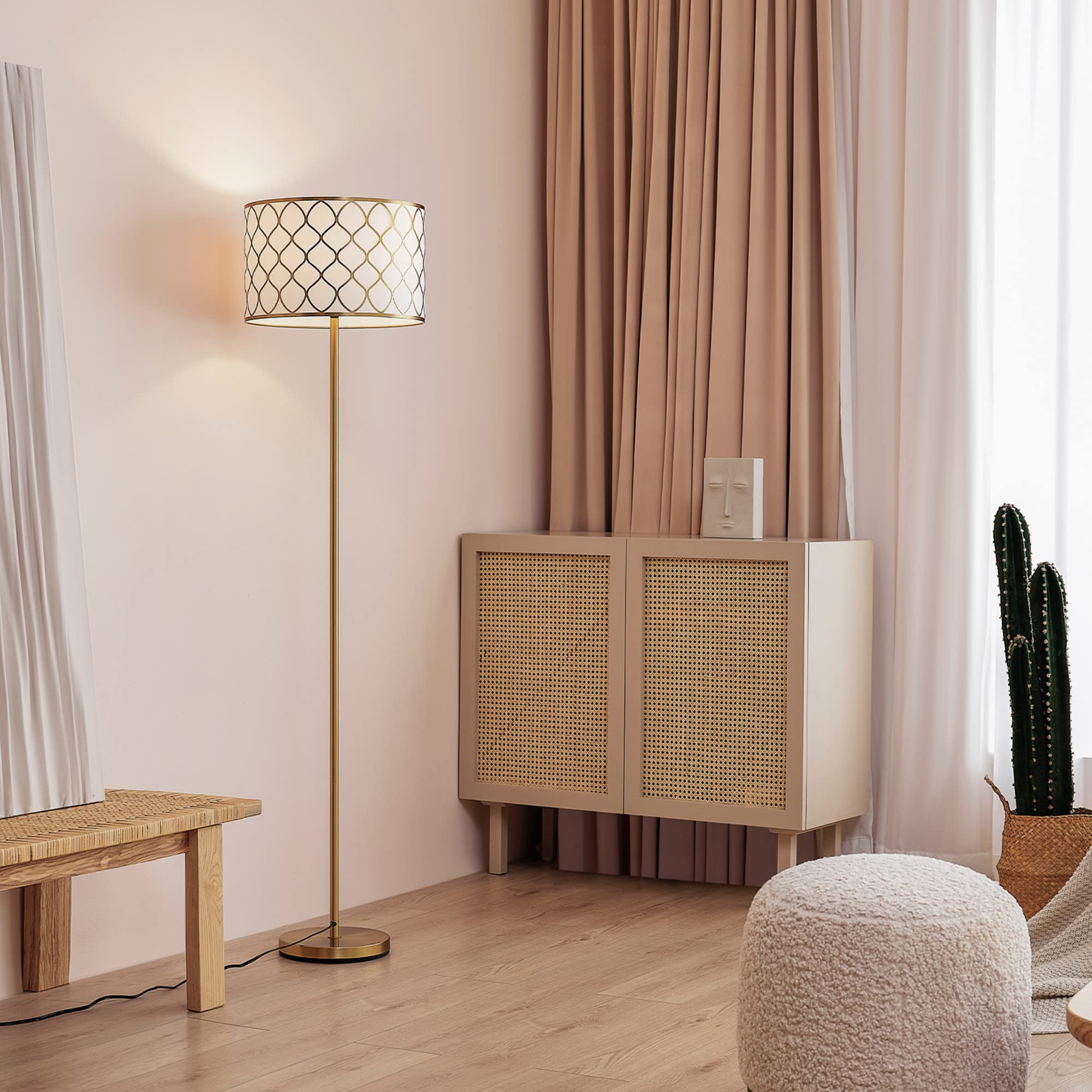 Modern 58 Inch Floor Lamp with Geometric Design