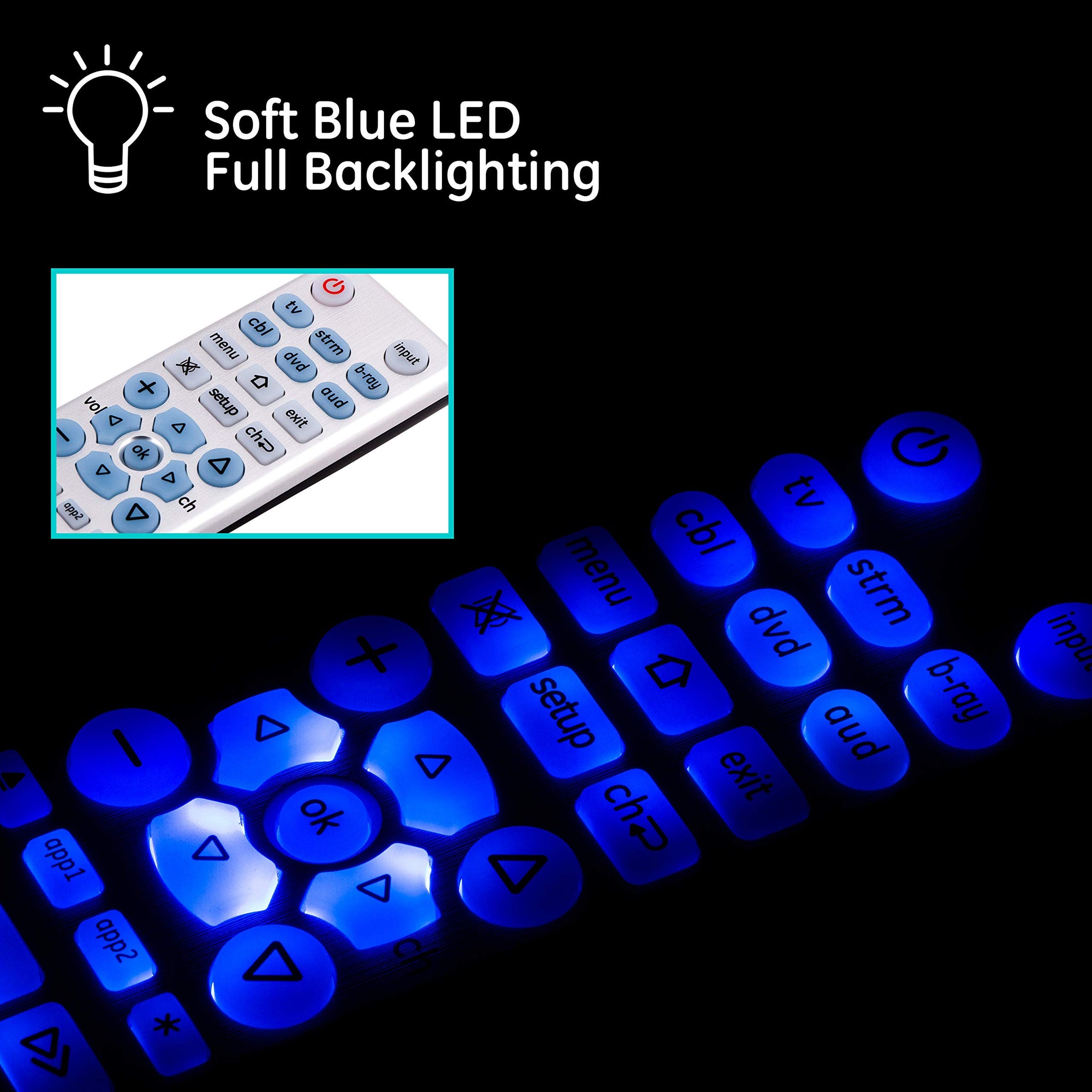 GE Big Button Backlit Universal Remote Control for Six Devices