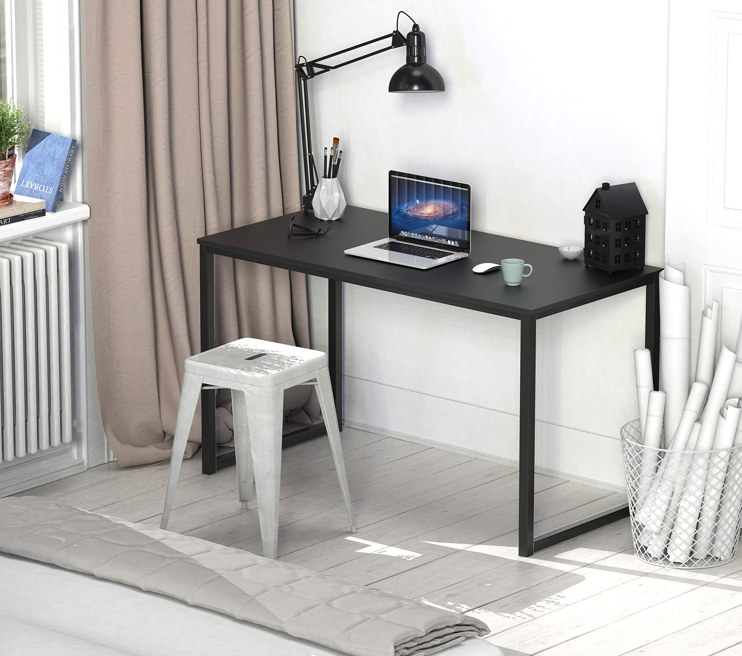 SHW 48 Inch Black Home Office Computer Desk
