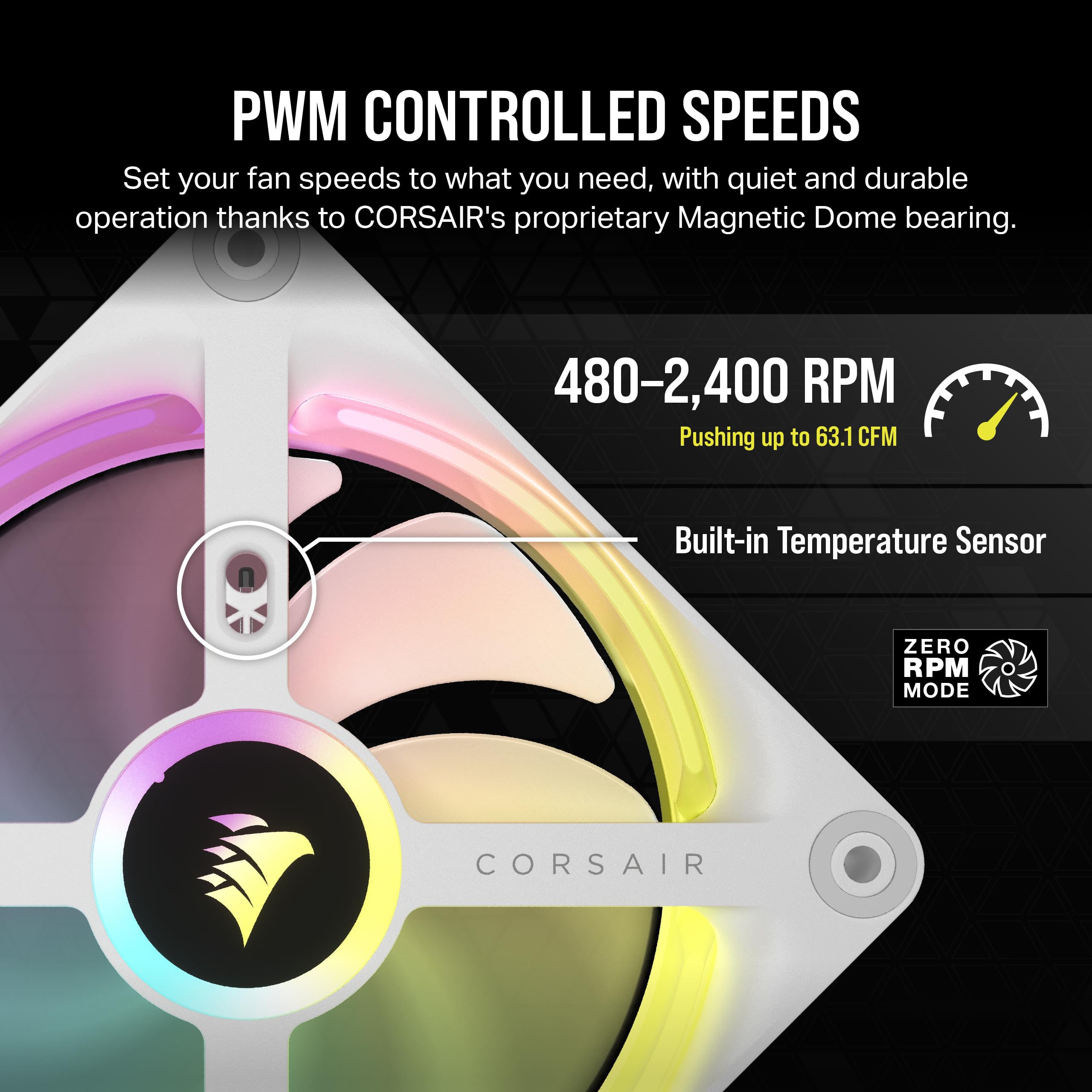 Corsair iCUE LINK QX120 RGB Fan Kit with Magnetic Dome Design