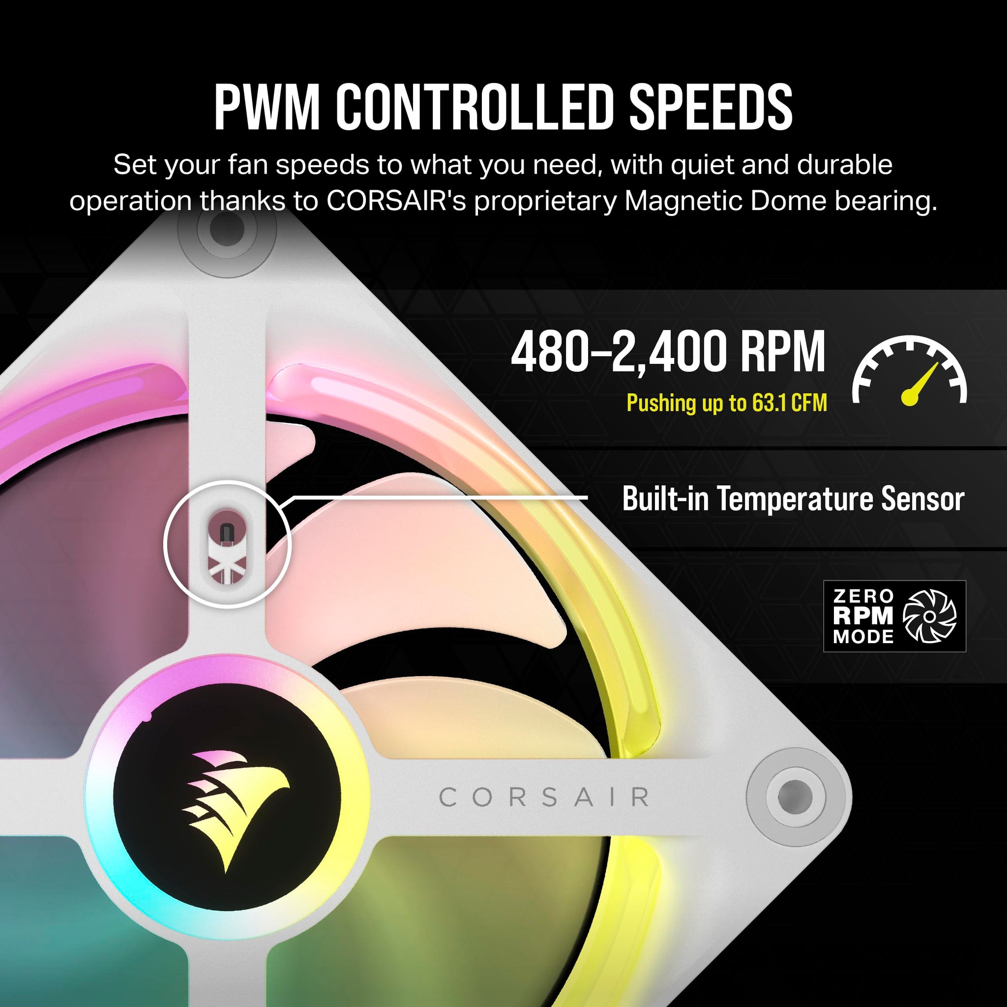 Corsair iCUE LINK QX120 RGB Fan Kit with Magnetic Dome Design