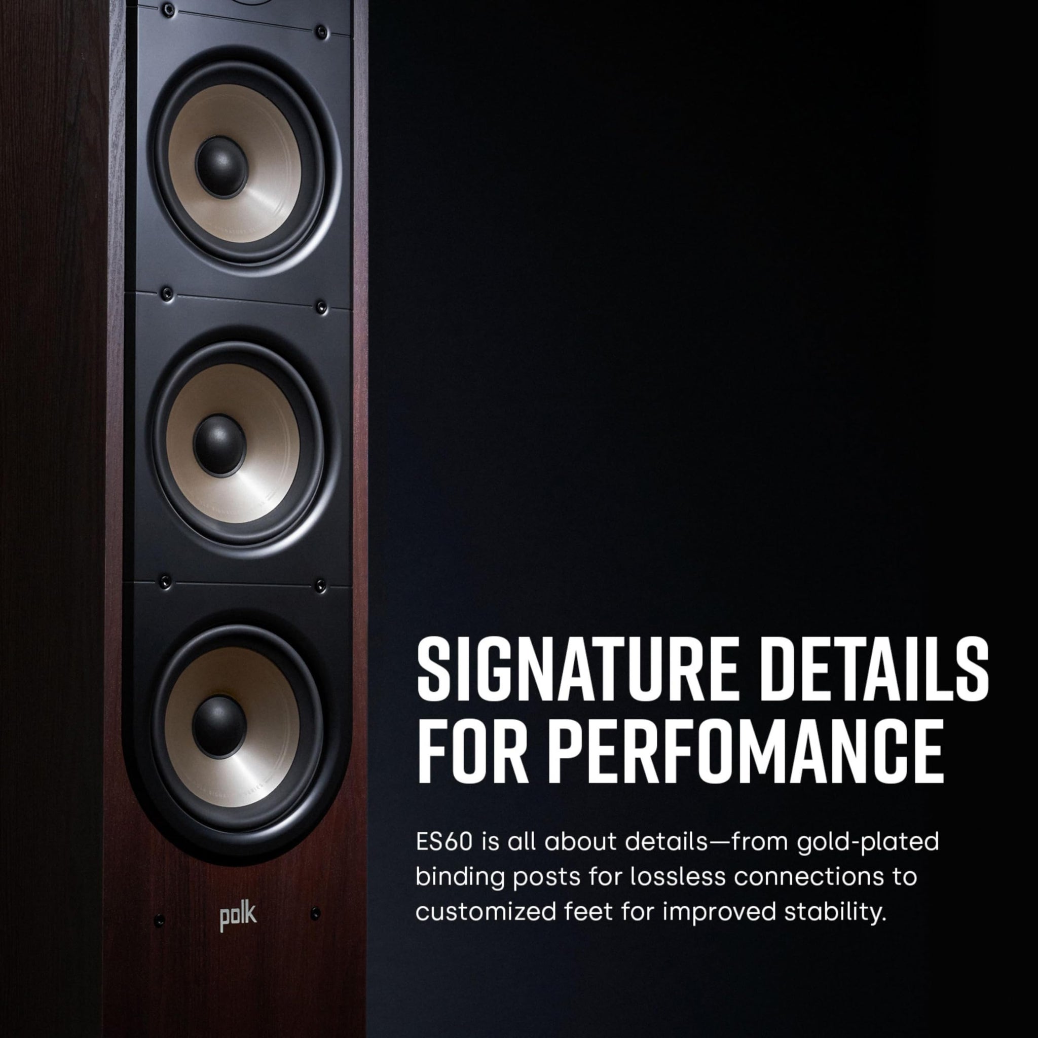 Polk Signature Elite ES50 Tower Speaker For High-Resolution Sound